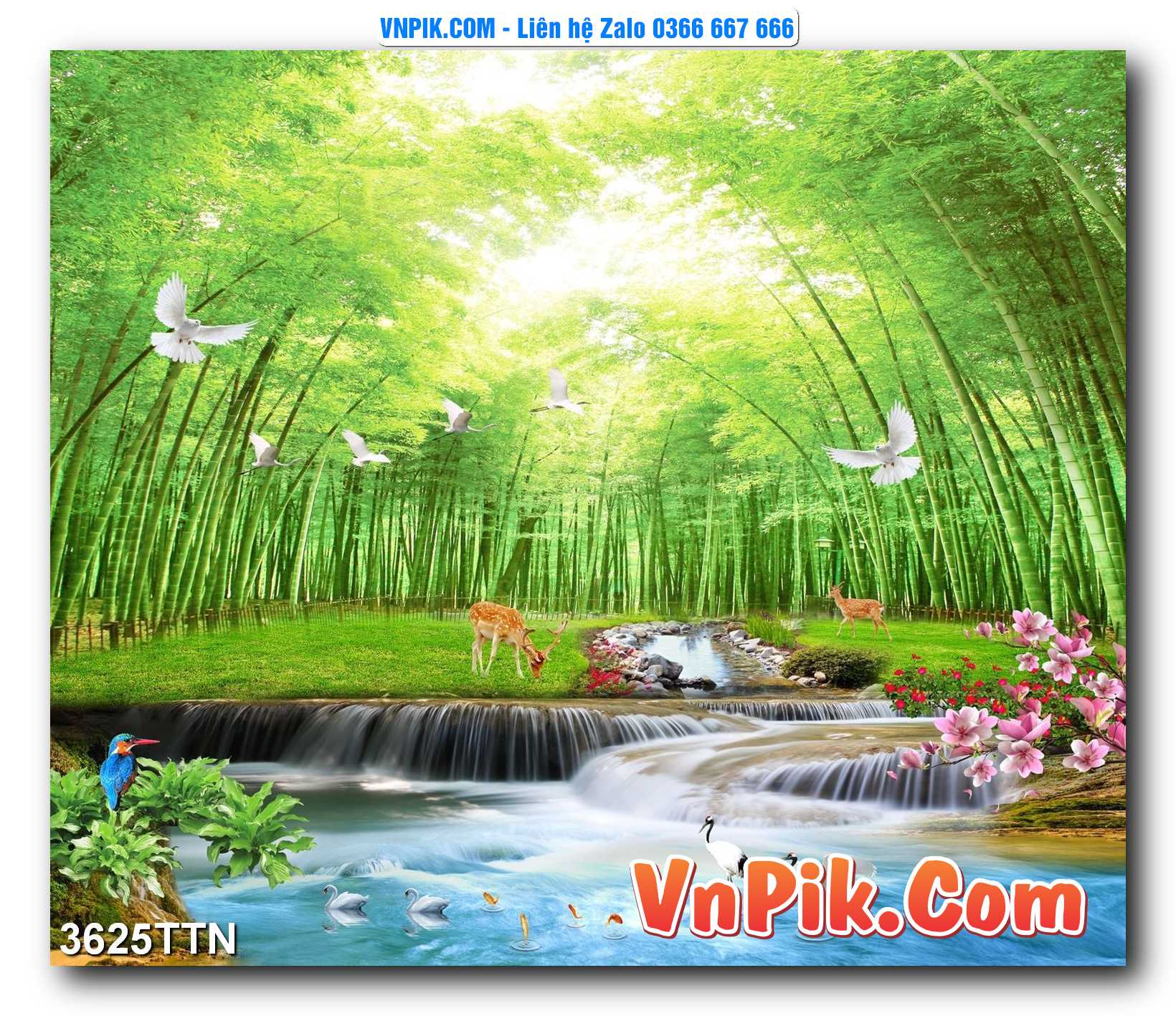 Tranh thác nước – Tranh phong thủy – Tranh treo tường mã 3625TTN