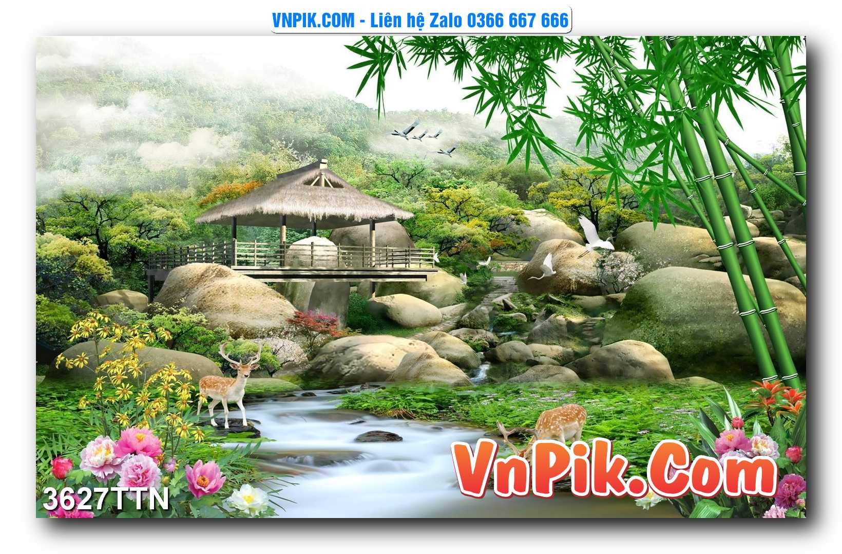 Tranh thác nước – Tranh phong thủy – Tranh treo tường mã 3627TTN
