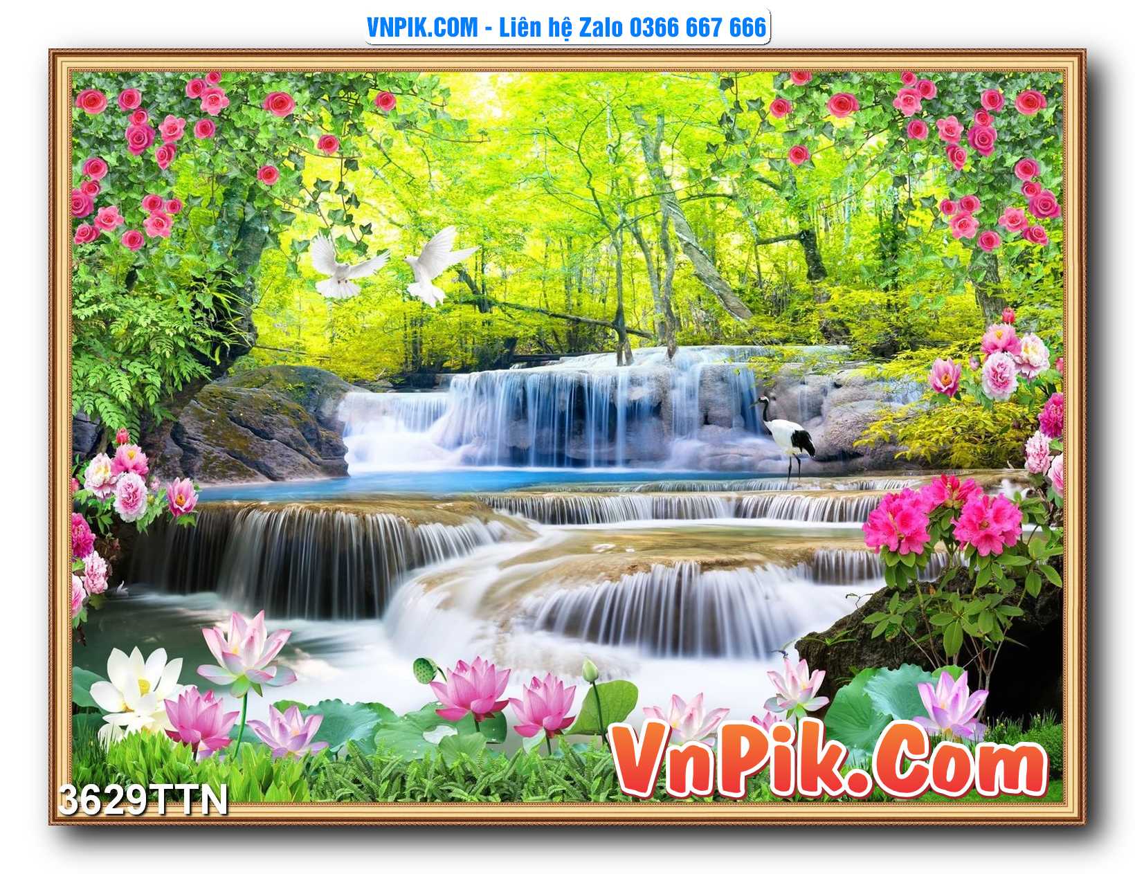 Tranh thác nước – Tranh phong thủy – Tranh treo tường mã 3629TTN
