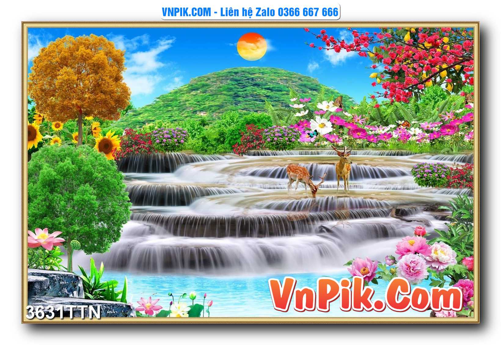 Tranh thác nước – Tranh phong thủy – Tranh treo tường mã 3631TTN