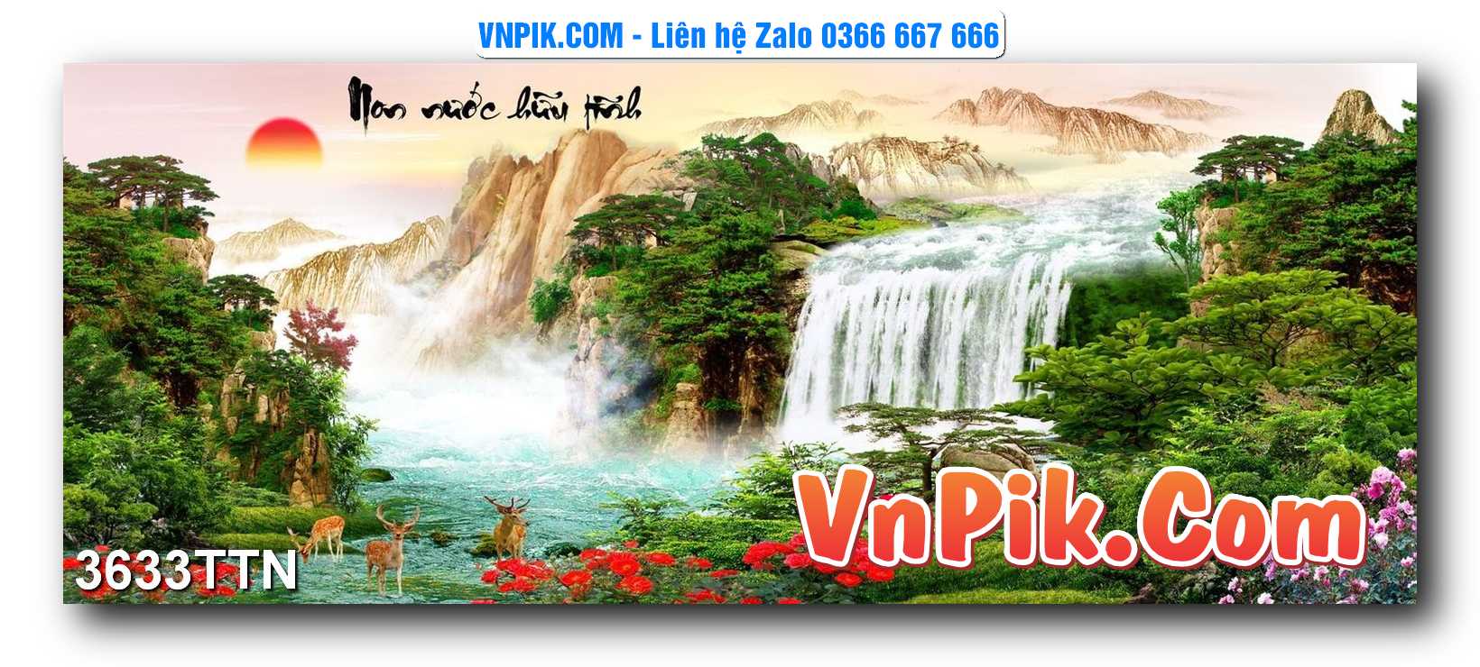 Tranh thác nước – Tranh phong thủy – Tranh treo tường mã 3633TTN
