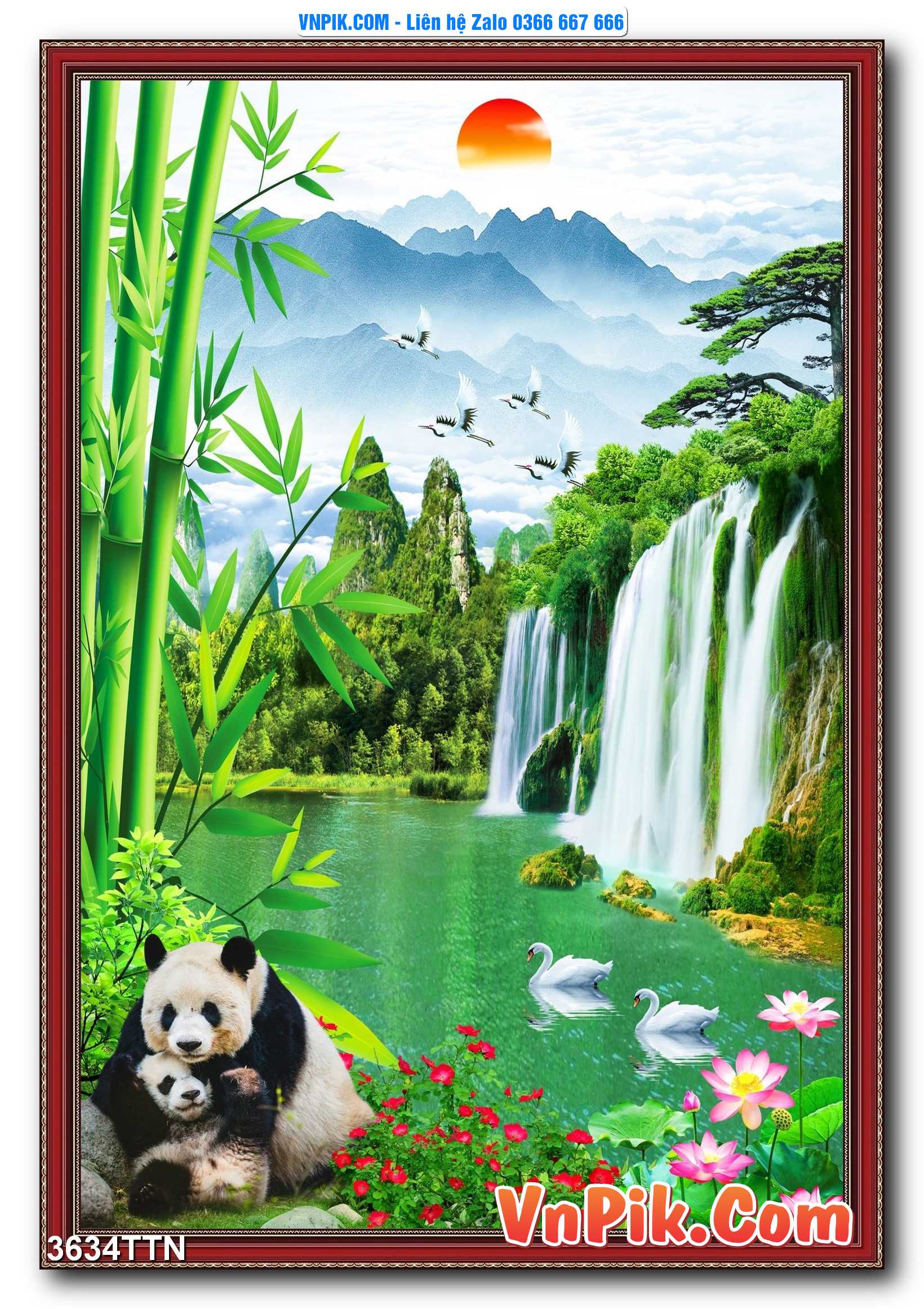 Tranh thác nước – Tranh phong thủy – Tranh treo tường mã 3634TTN