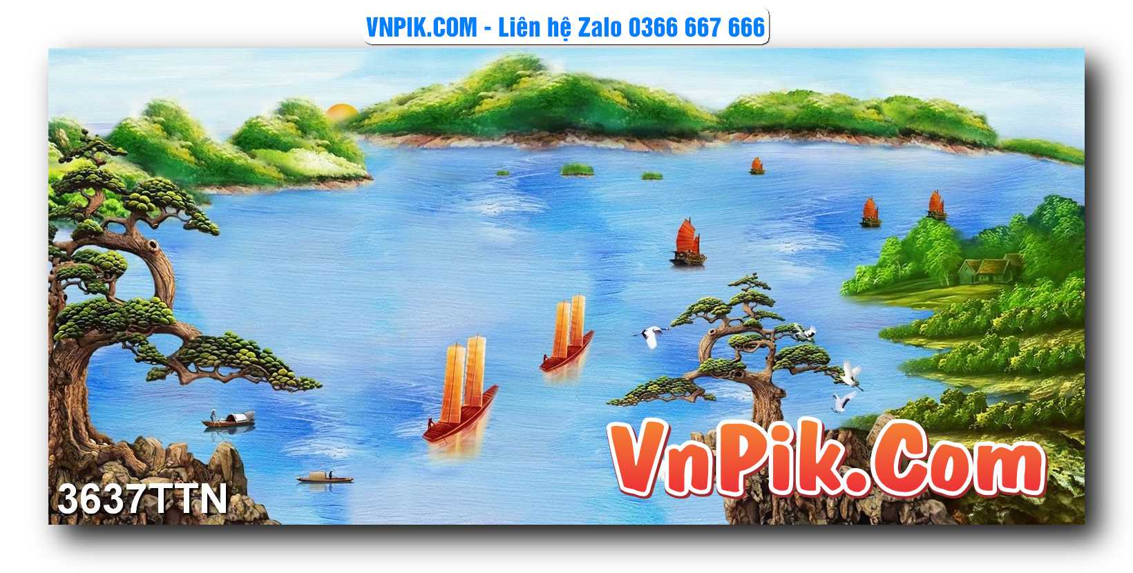 Tranh thác nước – Tranh phong thủy – Tranh treo tường mã 3637TTN
