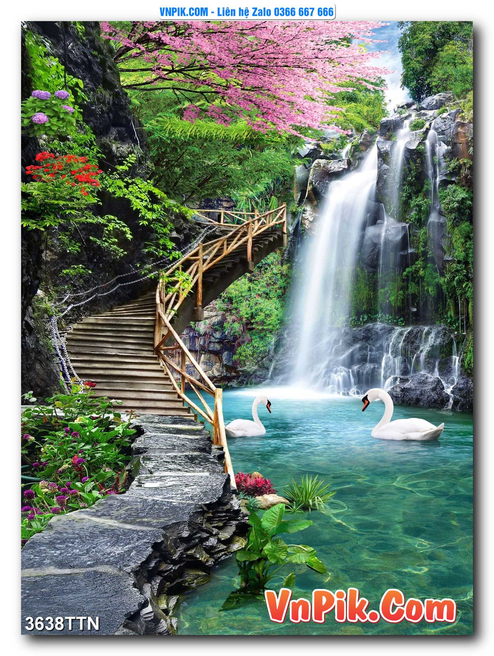 Tranh thác nước – Tranh phong thủy – Tranh treo tường mã 3638TTN