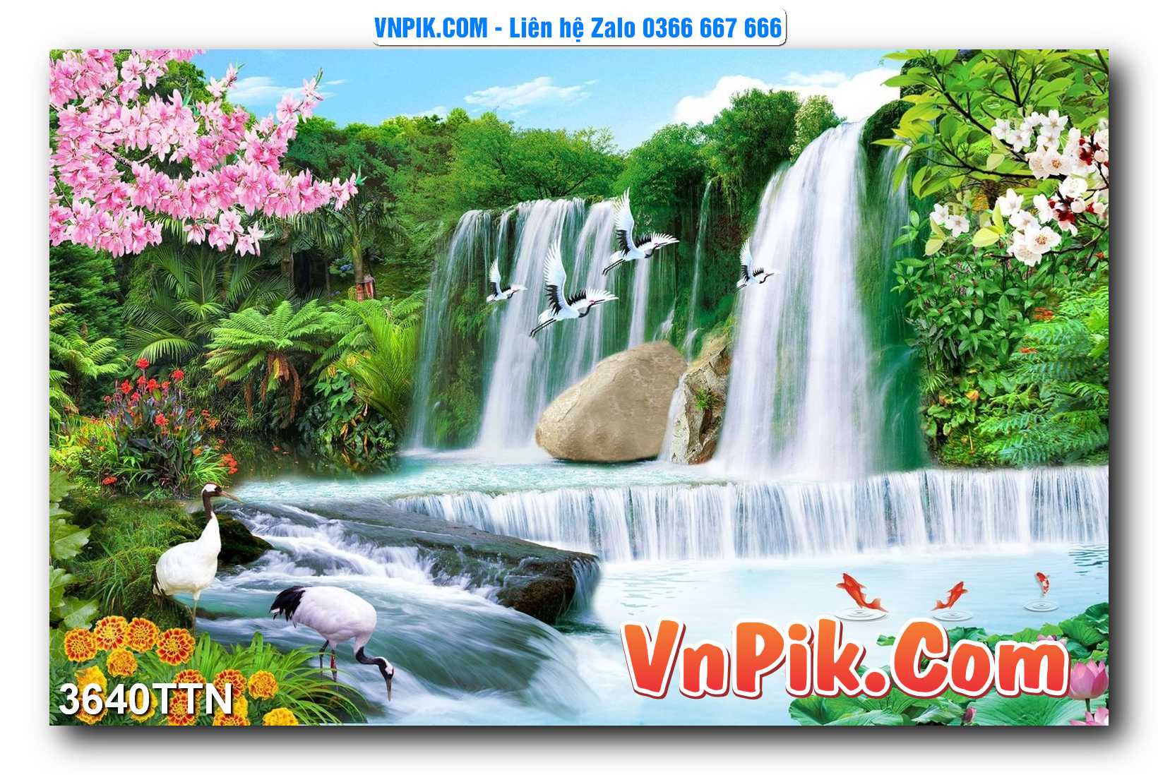 Tranh thác nước – Tranh phong thủy – Tranh treo tường mã 3640TTN