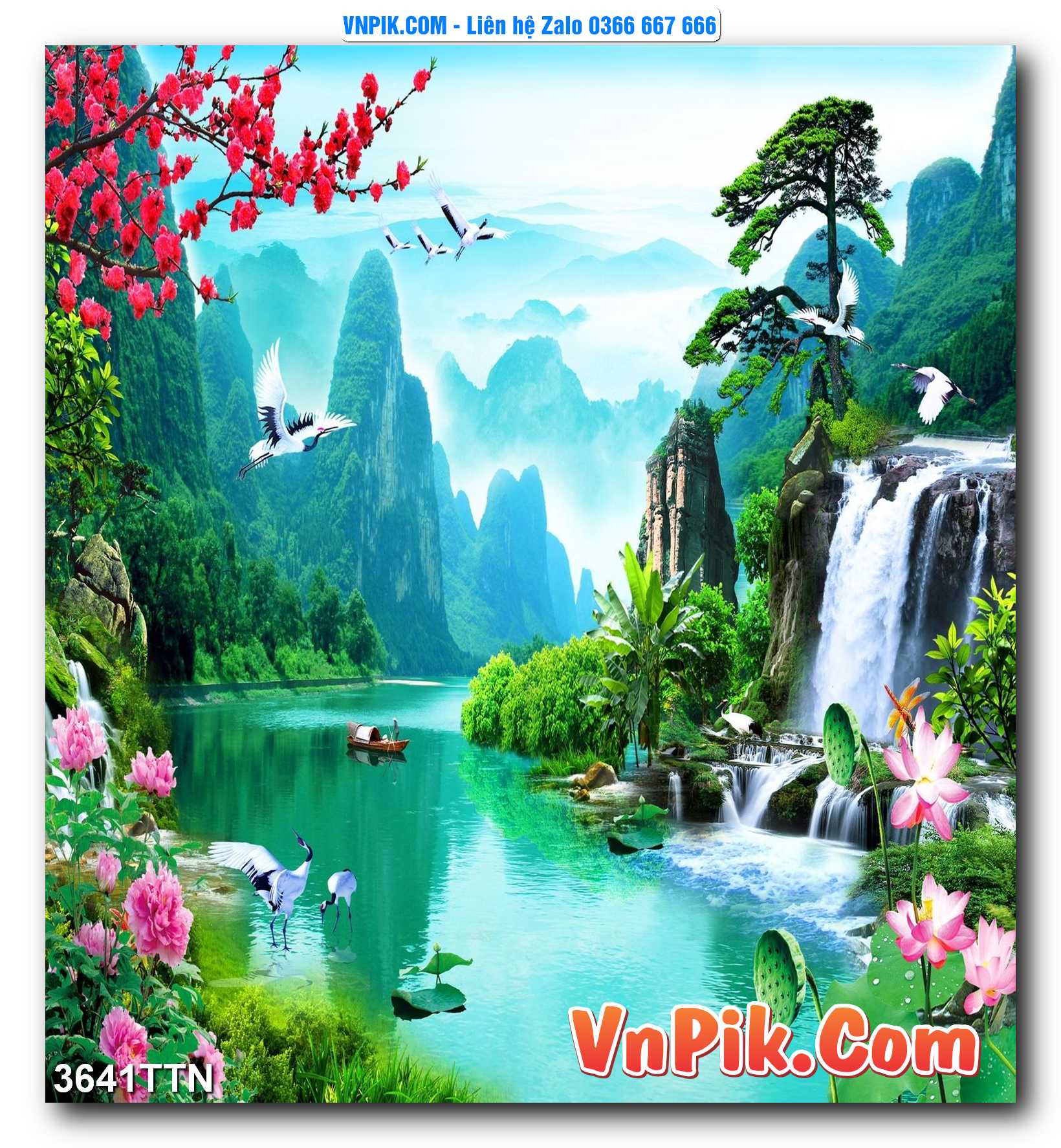 Tranh thác nước – Tranh phong thủy – Tranh treo tường mã 3641TTN