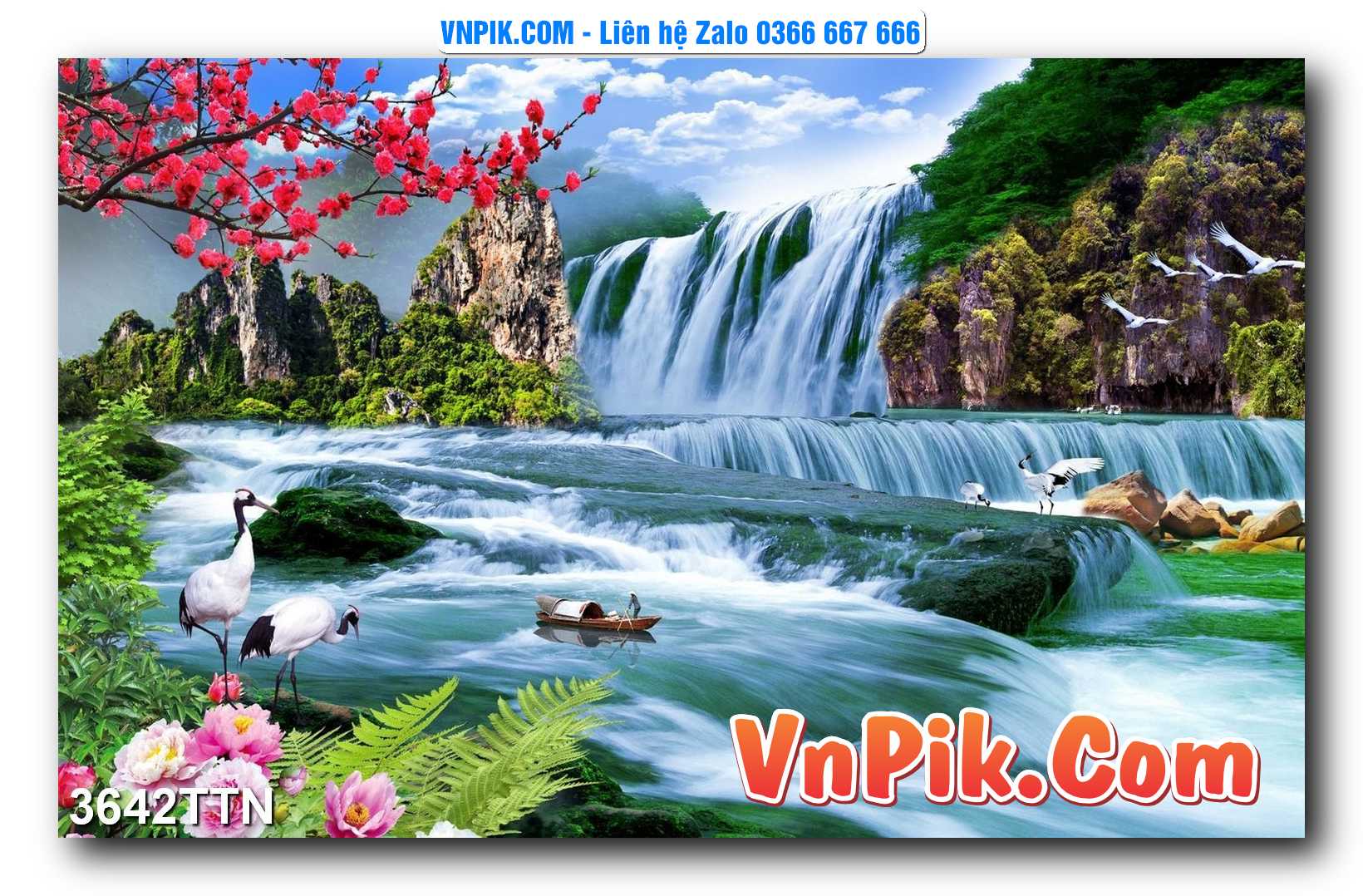 Tranh thác nước – Tranh phong thủy – Tranh treo tường mã 3642TTN