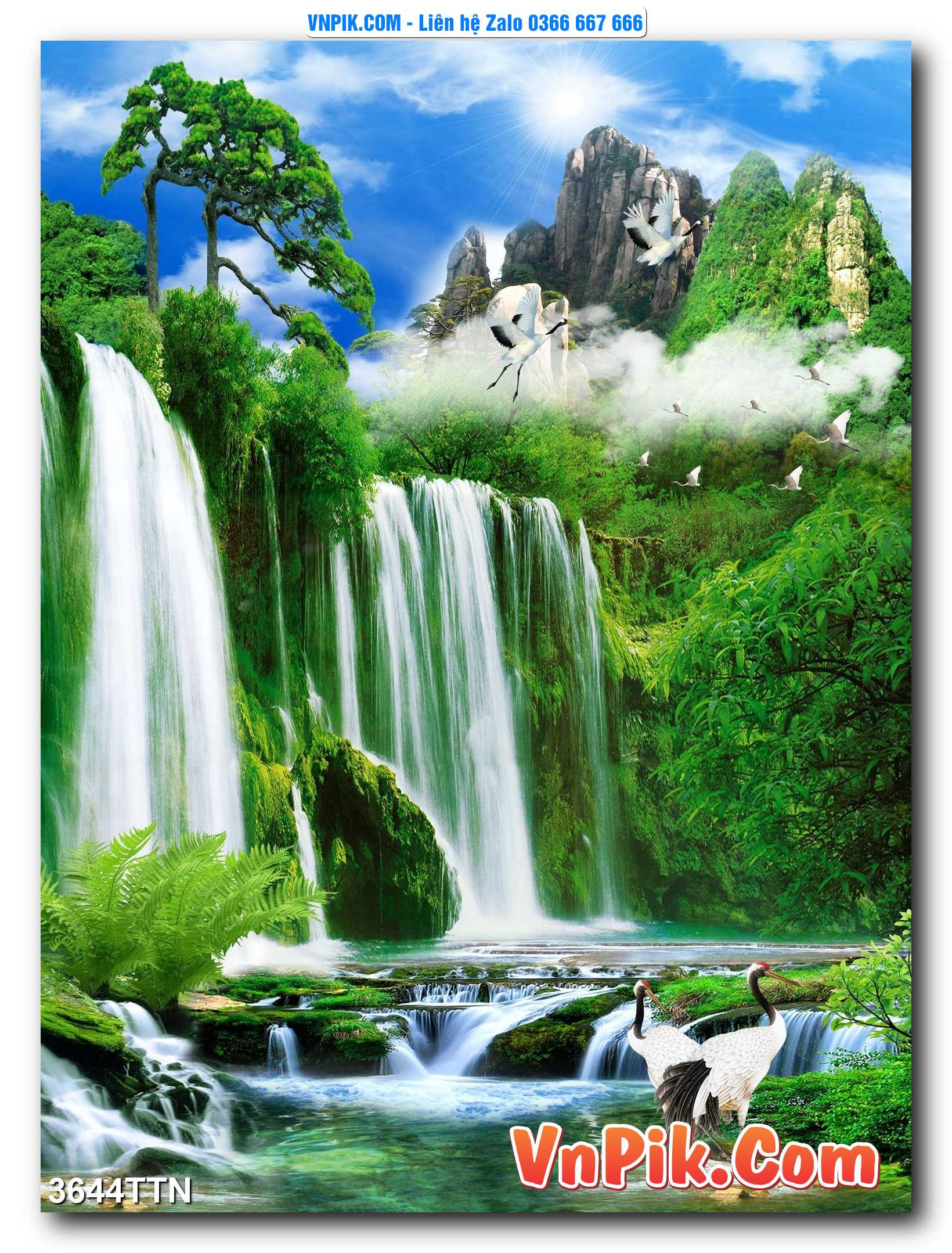 Tranh thác nước – Tranh phong thủy – Tranh treo tường mã 3644TTN