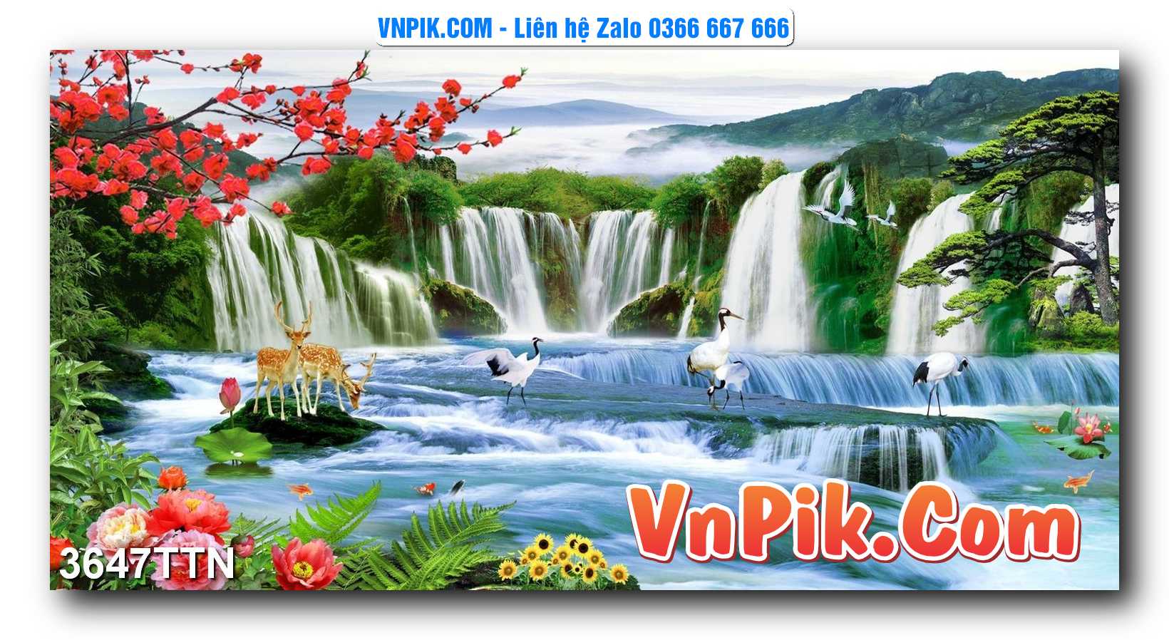Tranh thác nước – Tranh phong thủy – Tranh treo tường mã 3647TTN