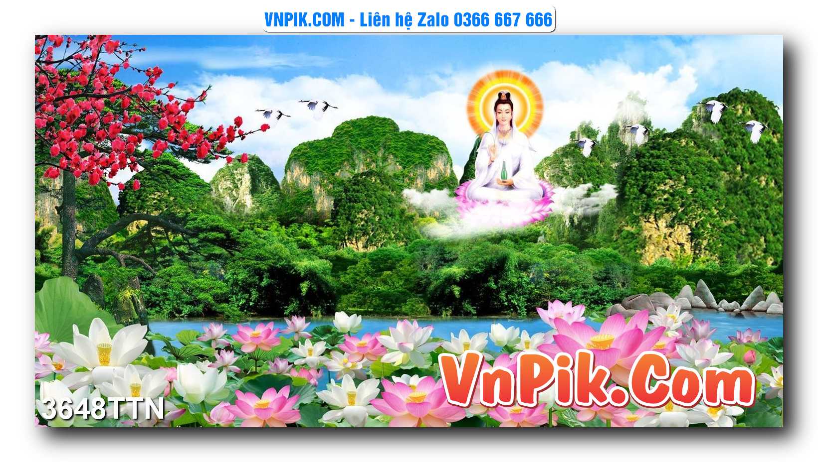 Tranh thác nước – Tranh phong thủy – Tranh treo tường mã 3648TTN