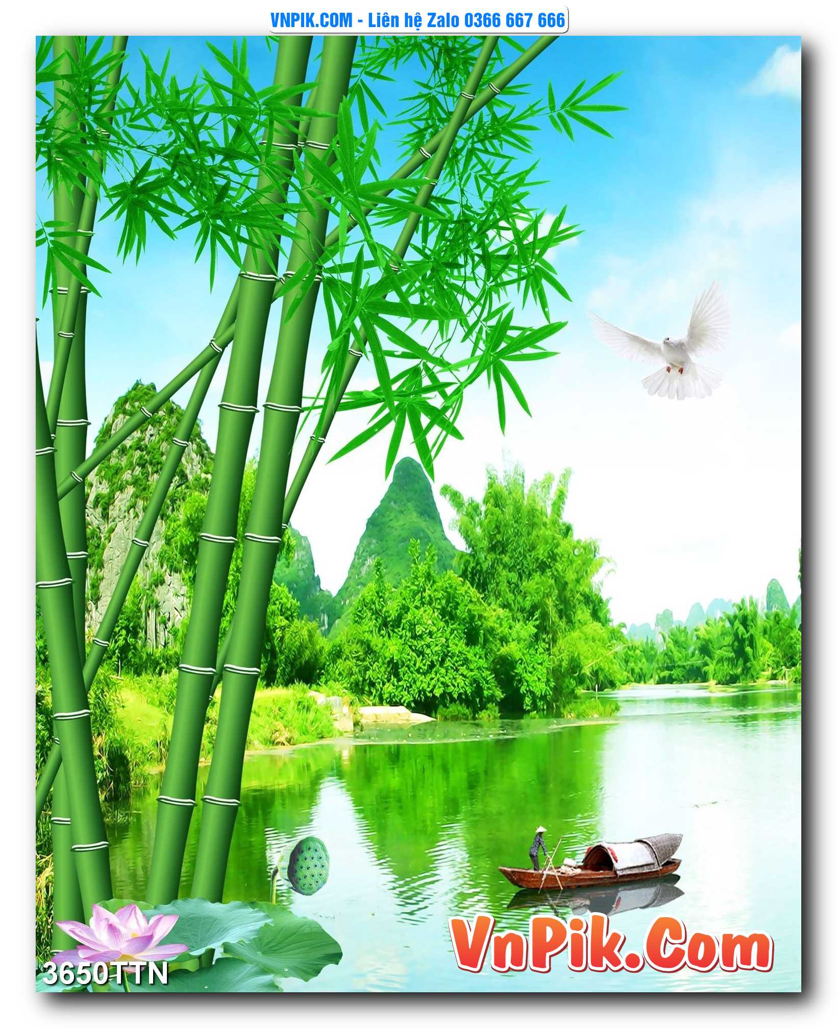 Tranh thác nước – Tranh phong thủy – Tranh treo tường mã 3650TTN