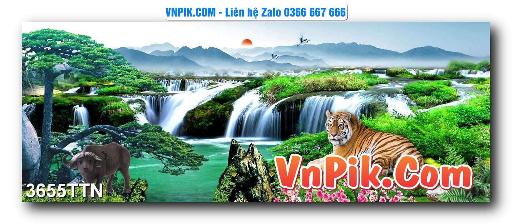 Tranh thác nước – Tranh phong thủy – Tranh treo tường mã 3655TTN