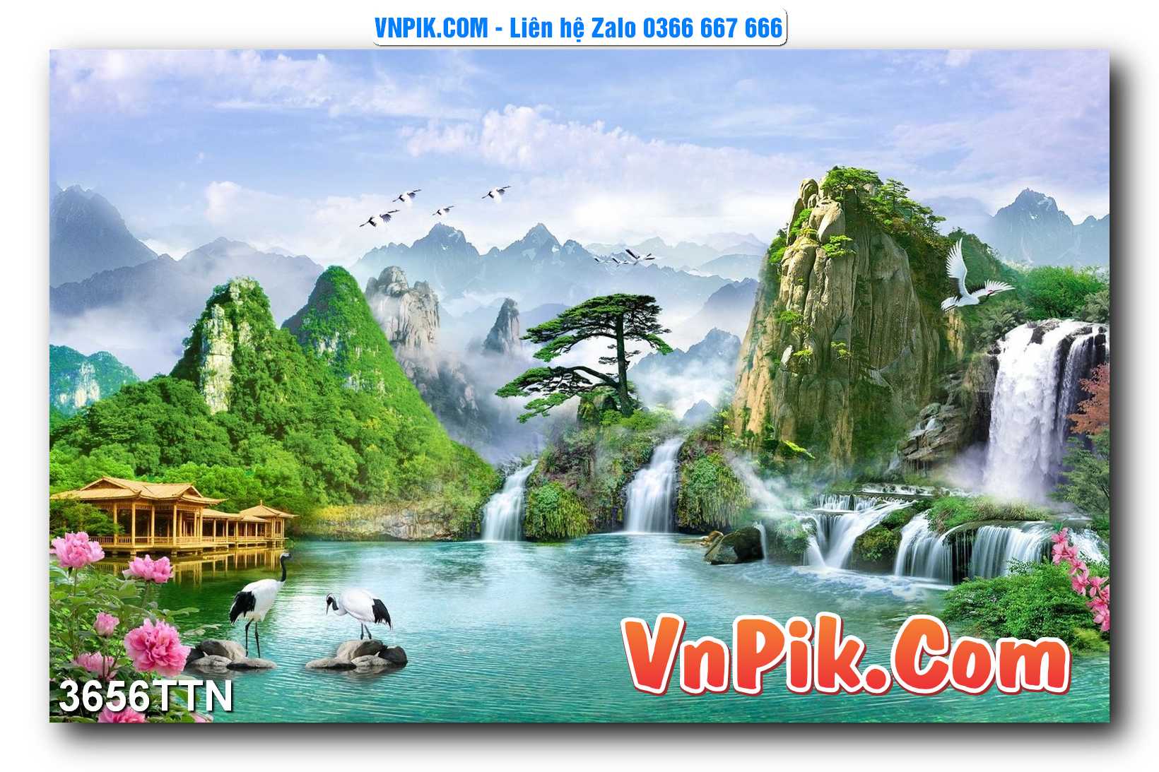 Tranh thác nước – Tranh phong thủy – Tranh treo tường mã 3656TTN