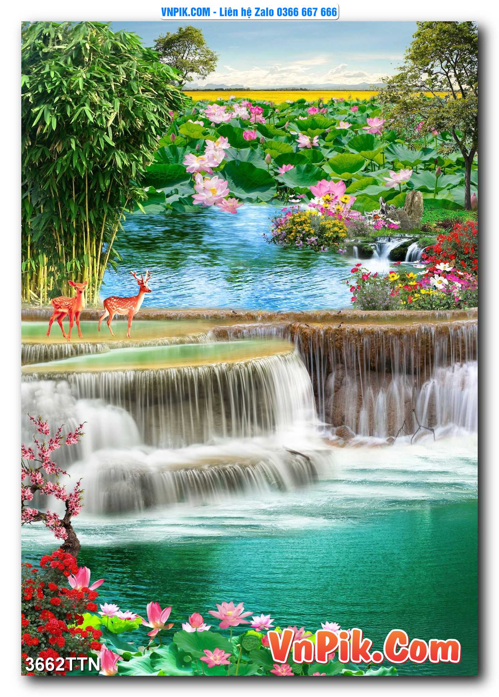 Tranh thác nước – Tranh phong thủy – Tranh treo tường mã 3662TTN