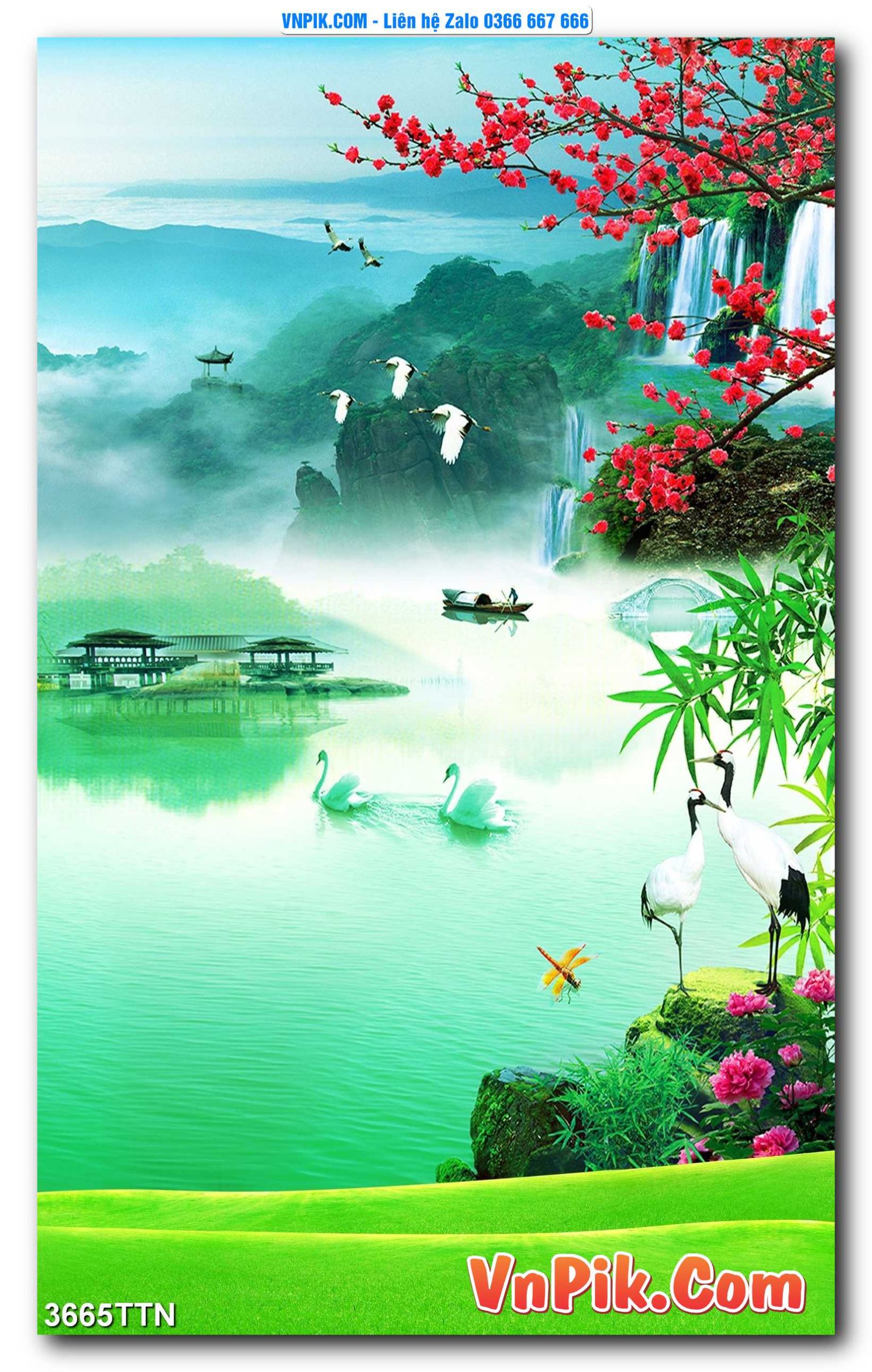 Tranh thác nước – Tranh phong thủy – Tranh treo tường mã 3665TTN