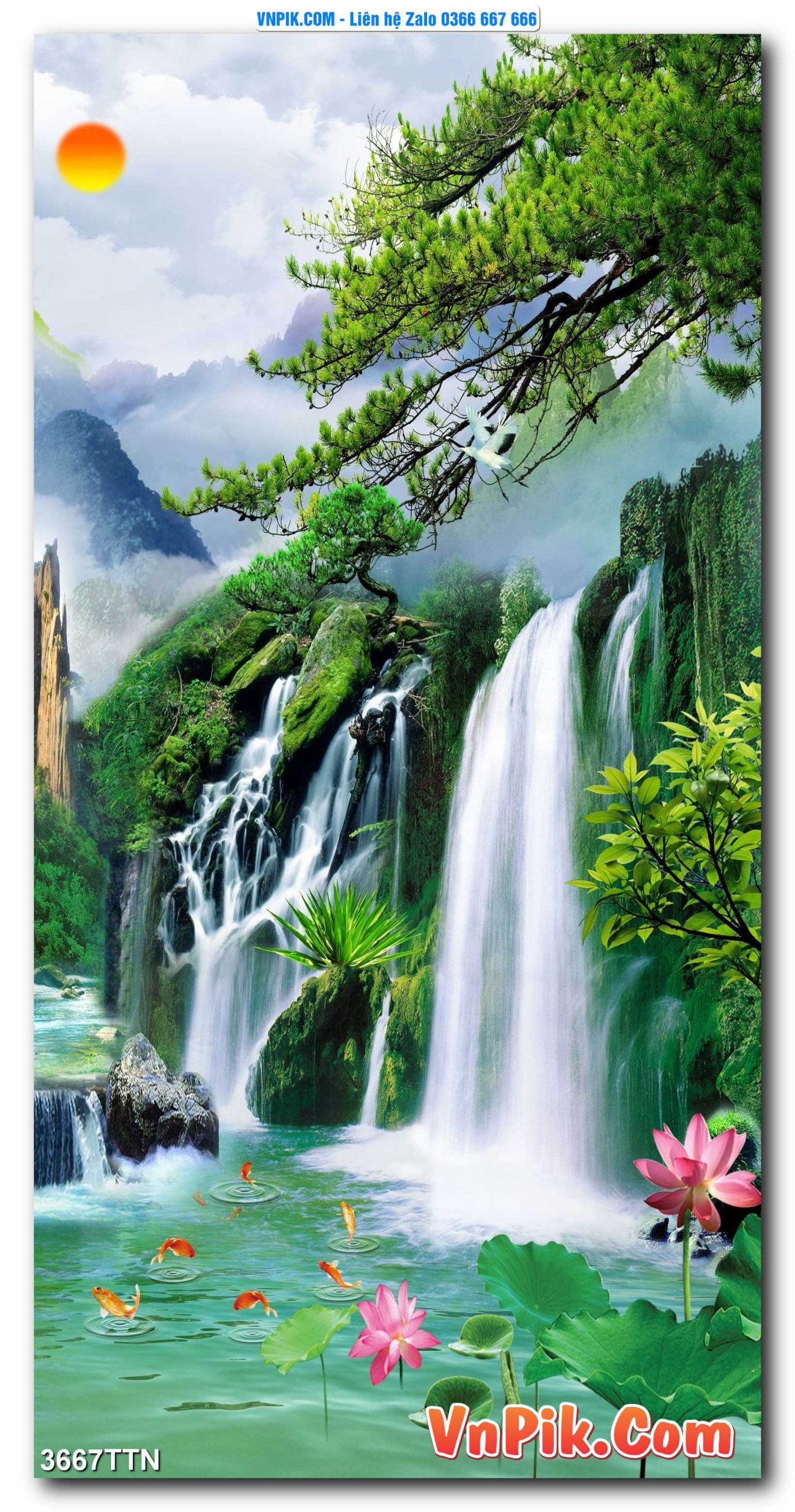 Tranh thác nước – Tranh phong thủy – Tranh treo tường mã 3667TTN