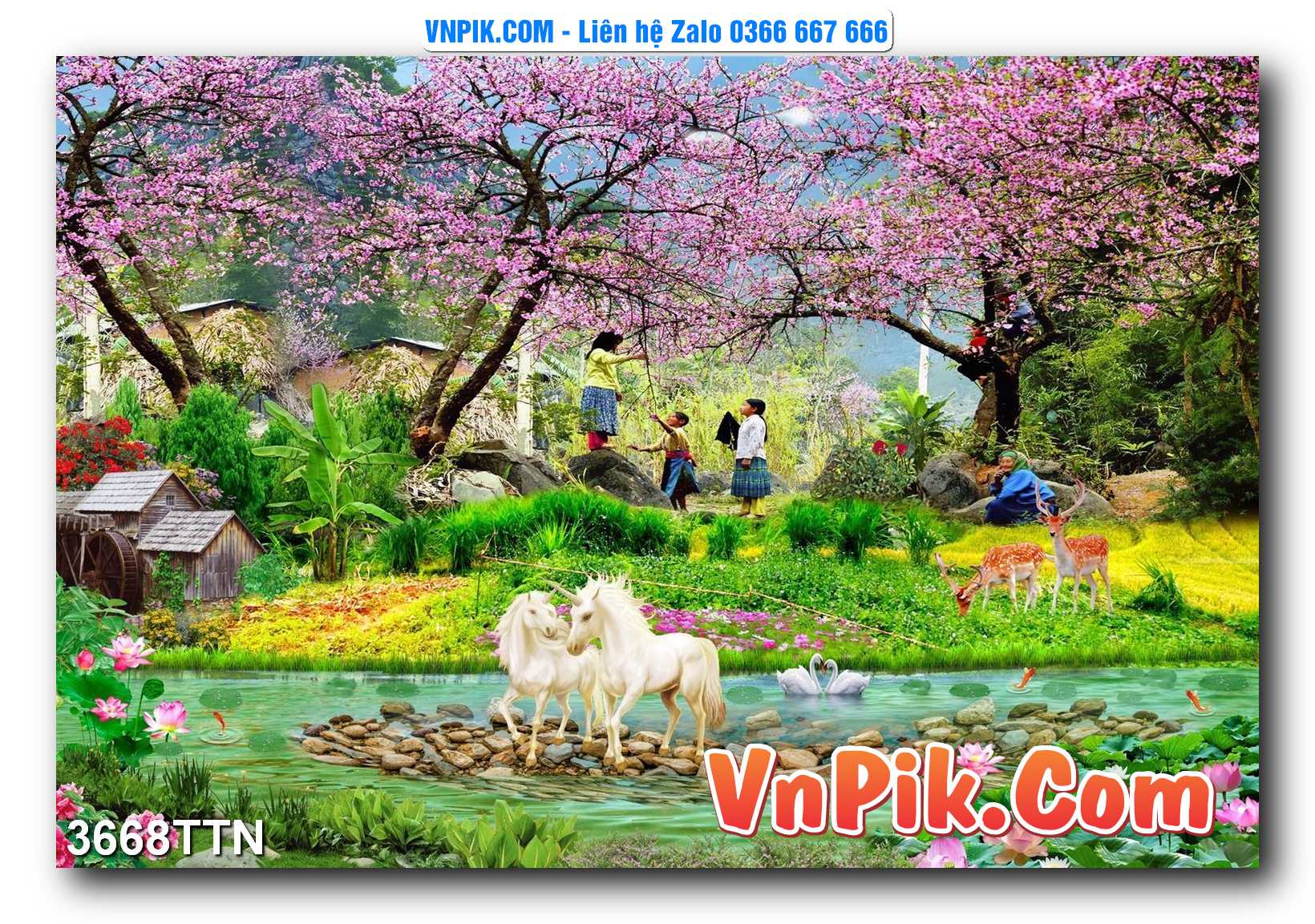Tranh thác nước – Tranh phong thủy – Tranh treo tường mã 3668TTN