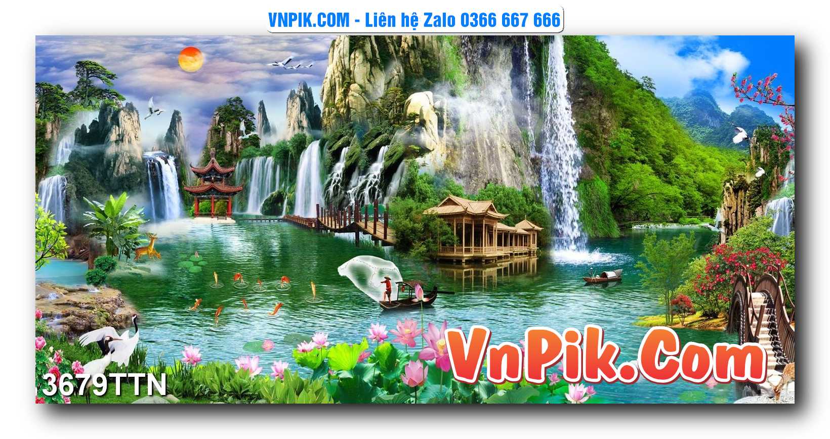Tranh thác nước – Tranh phong thủy – Tranh treo tường mã 3679TTN