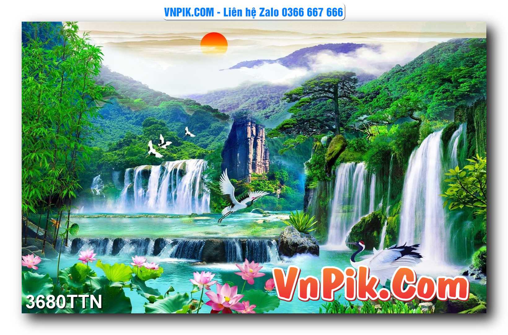 Tranh thác nước – Tranh phong thủy – Tranh treo tường mã 3680TTN