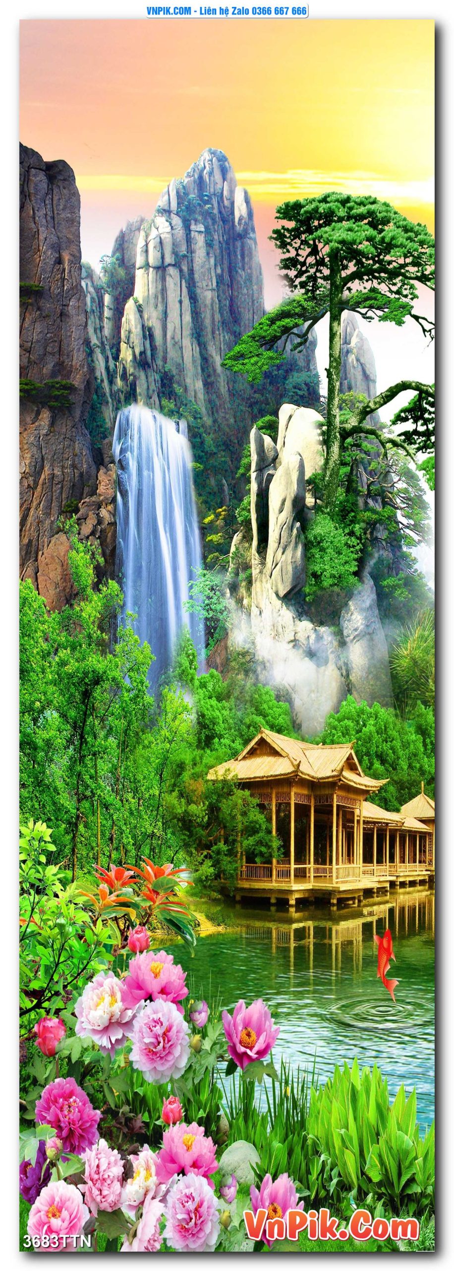 Tranh thác nước – Tranh phong thủy – Tranh treo tường mã 3683TTN