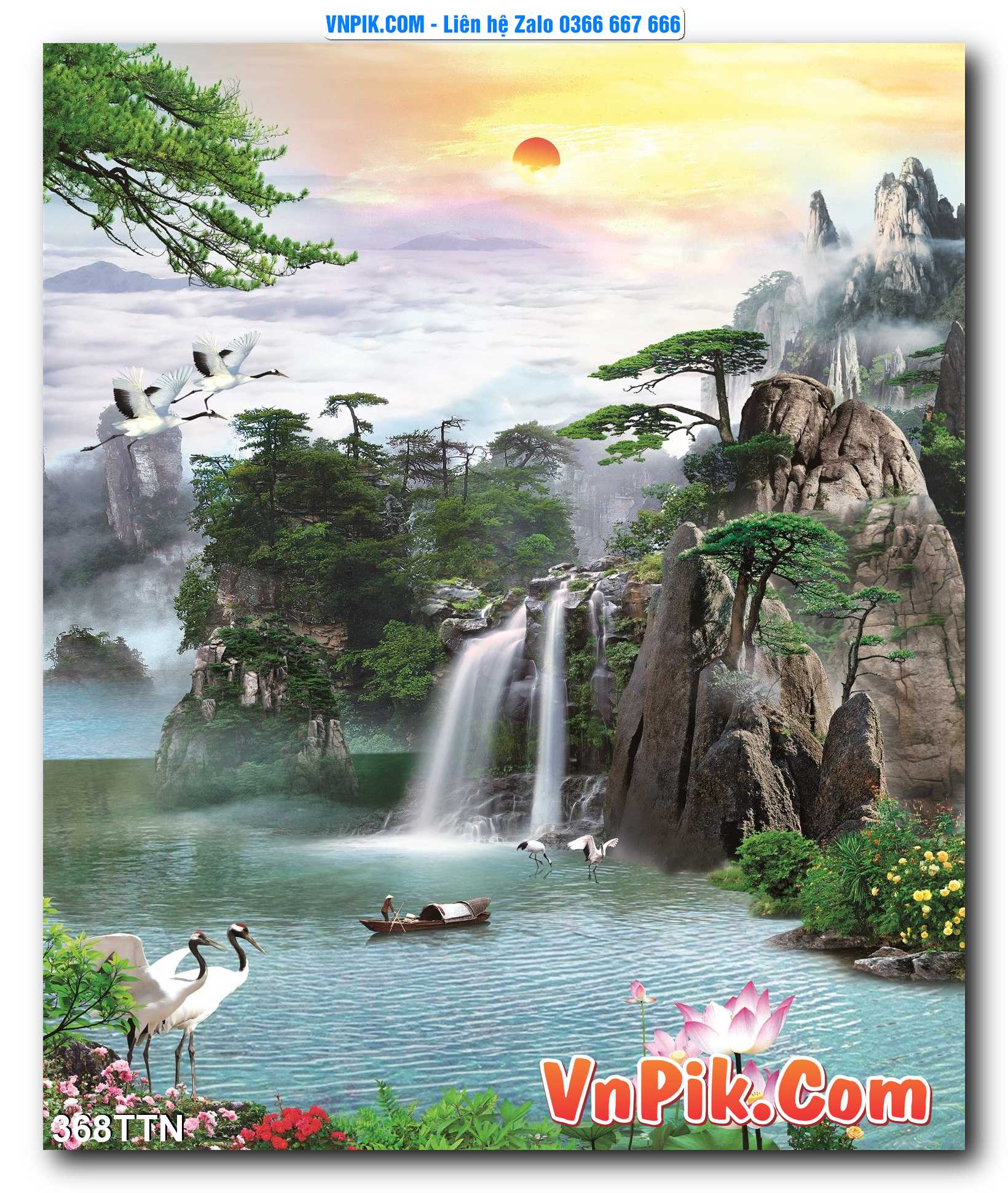 Tranh thác nước – Tranh phong thủy – Tranh treo tường mã 368TTN
