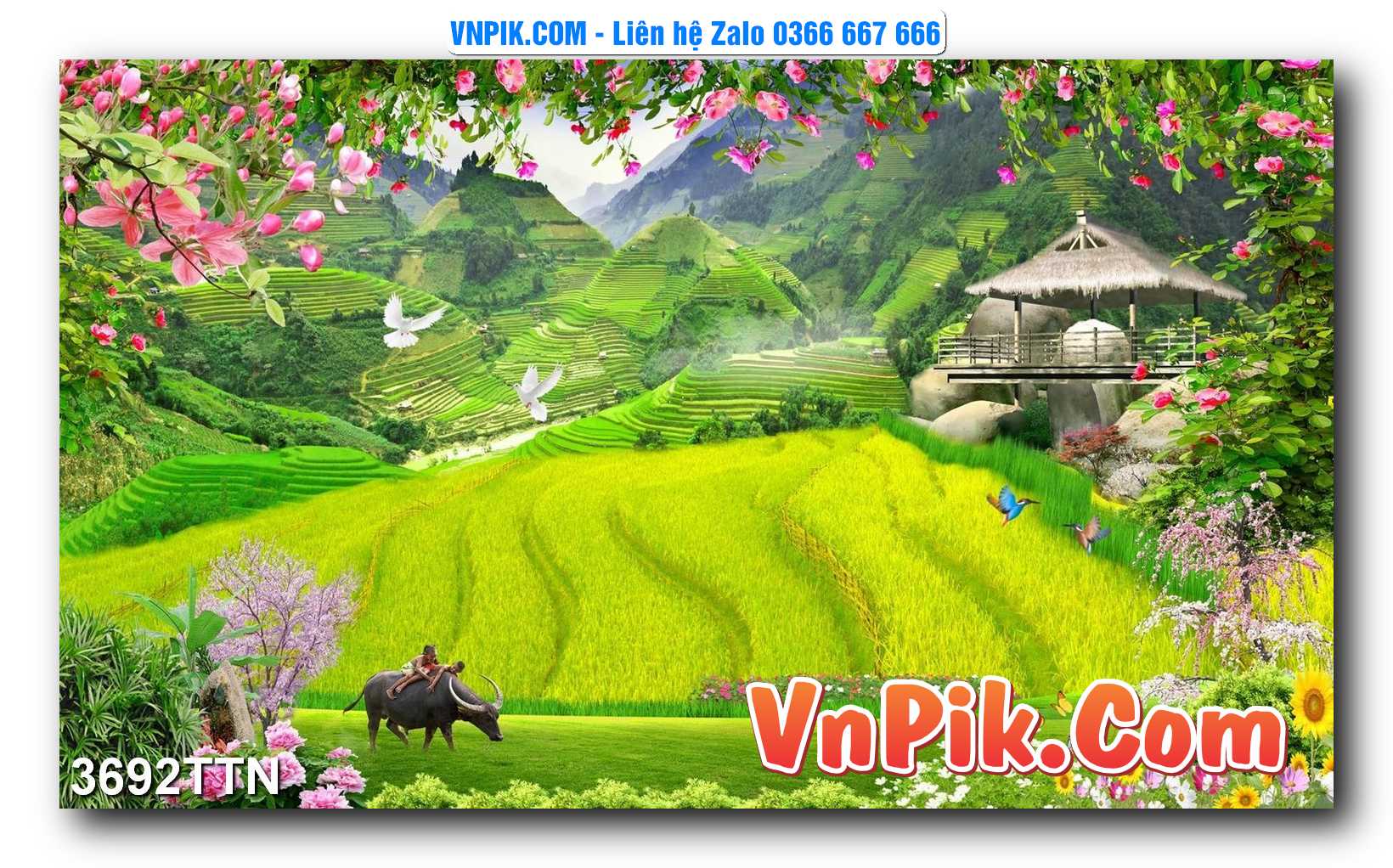 Tranh thác nước – Tranh phong thủy – Tranh treo tường mã 3692TTN