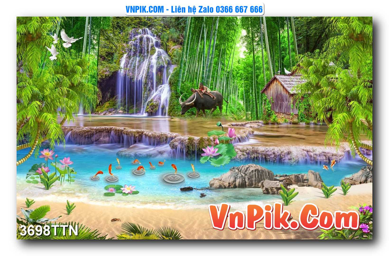Tranh thác nước – Tranh phong thủy – Tranh treo tường mã 3698TTN