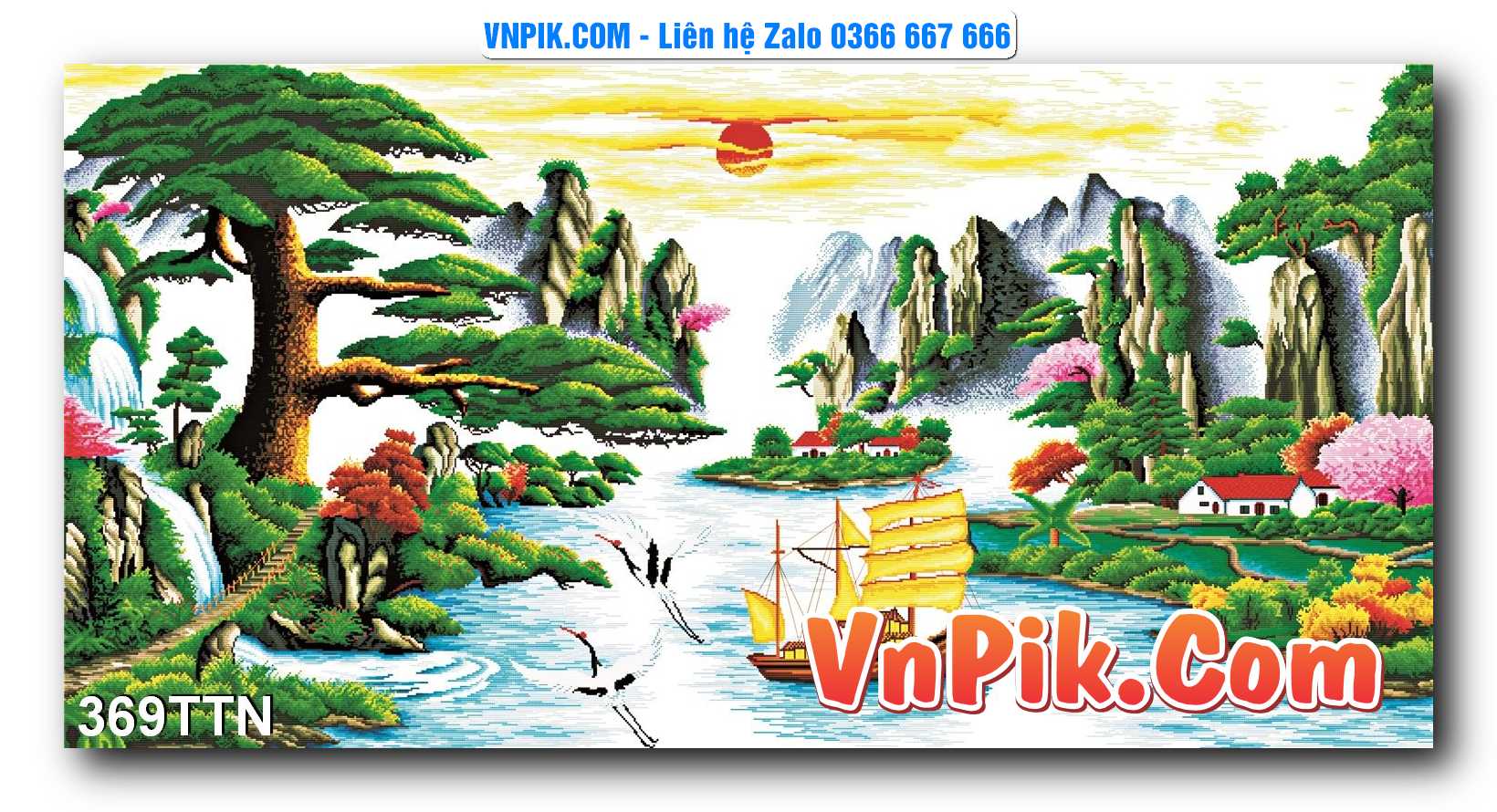 Tranh thác nước – Tranh phong thủy – Tranh treo tường mã 369TTN