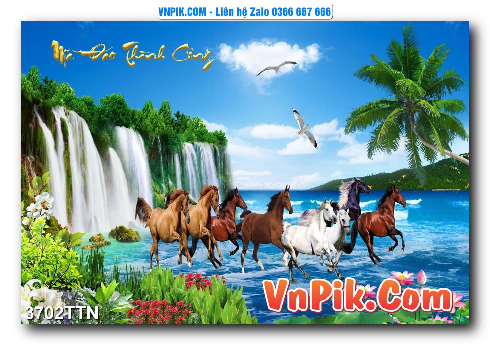 Tranh thác nước – Tranh phong thủy – Tranh treo tường mã 3702TTN
