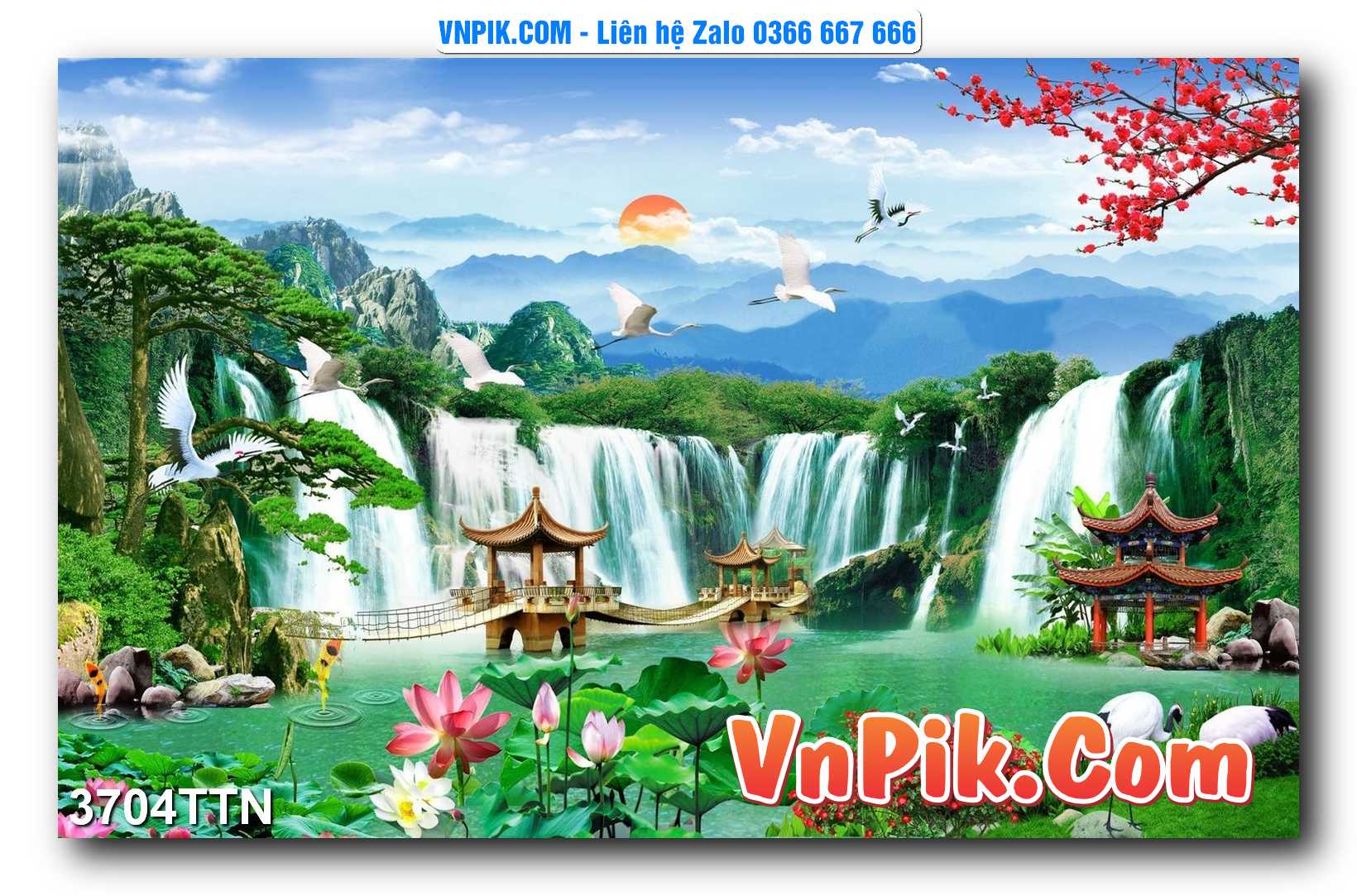 Tranh thác nước – Tranh phong thủy – Tranh treo tường mã 3704TTN