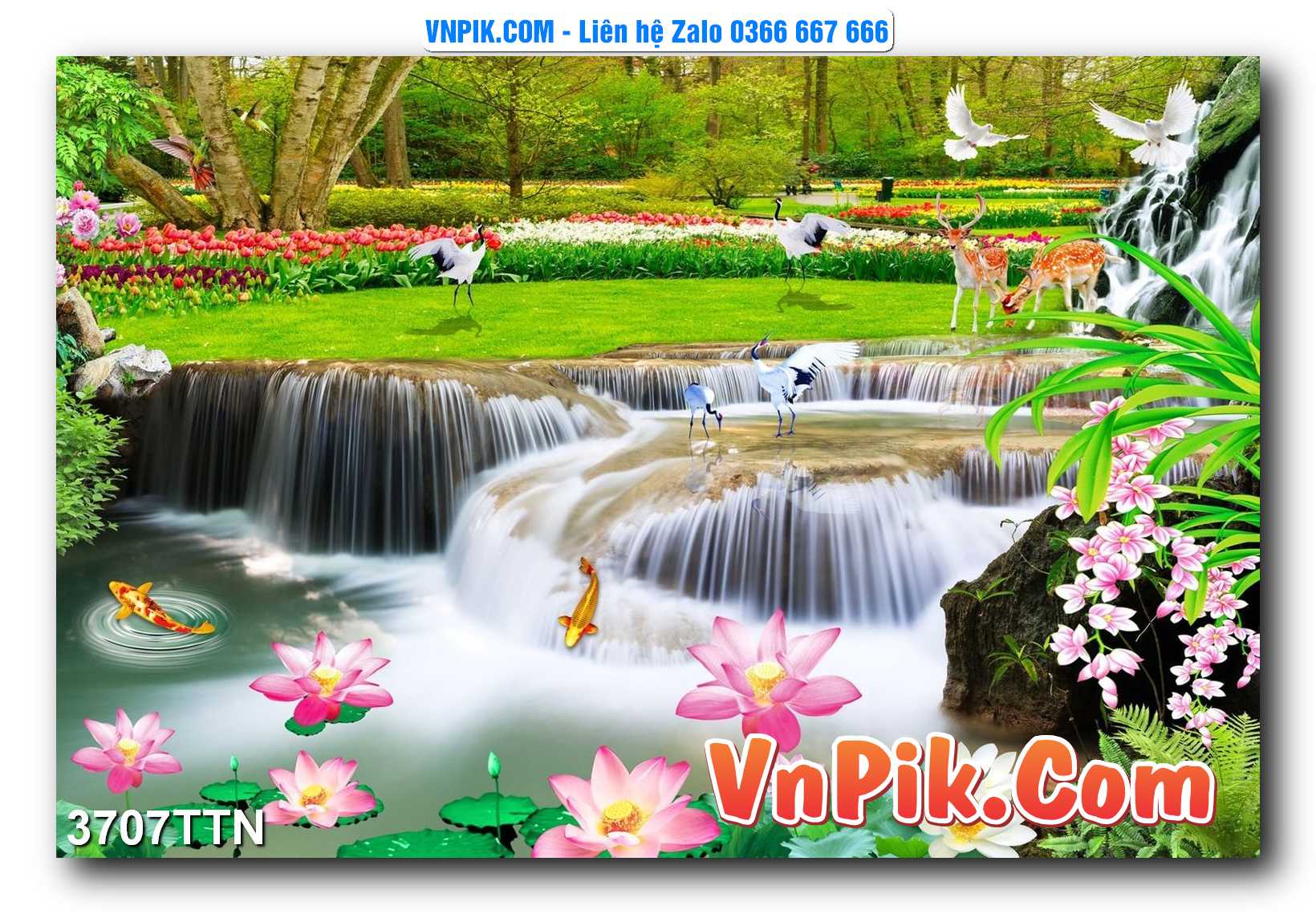 Tranh thác nước – Tranh phong thủy – Tranh treo tường mã 3707TTN