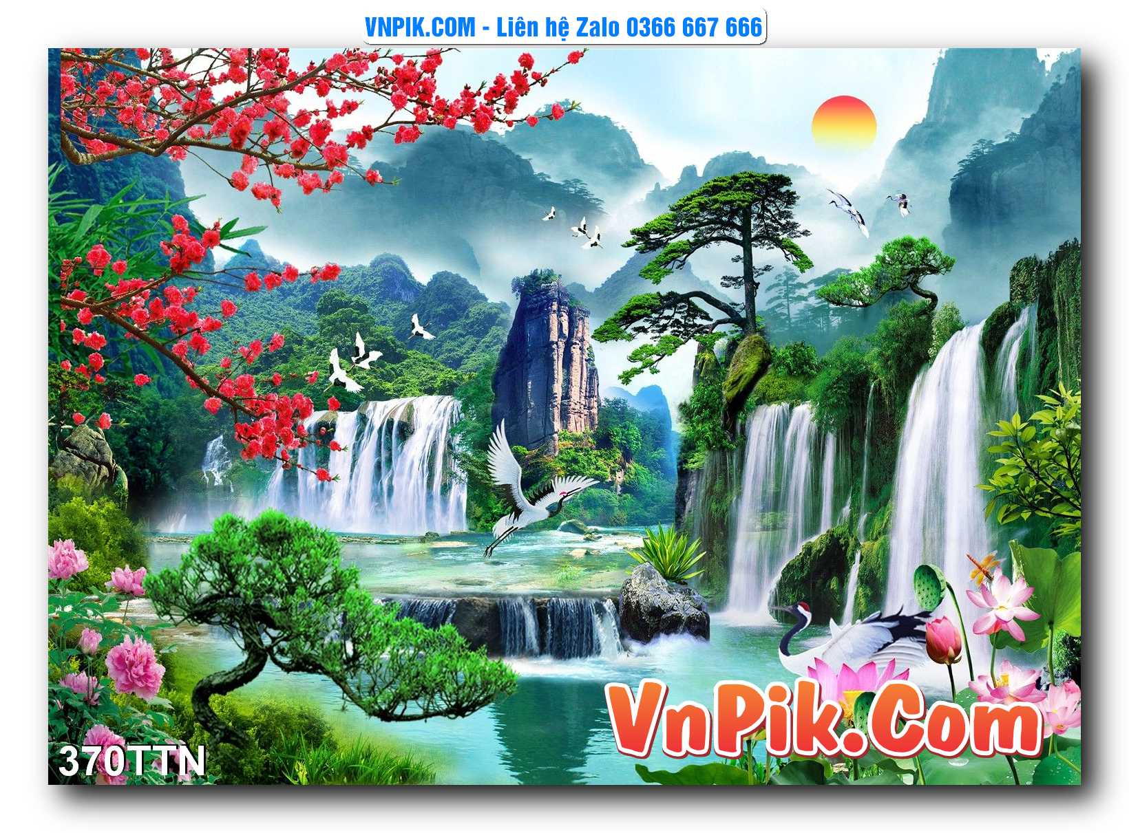 Tranh thác nước – Tranh phong thủy – Tranh treo tường mã 370TTN