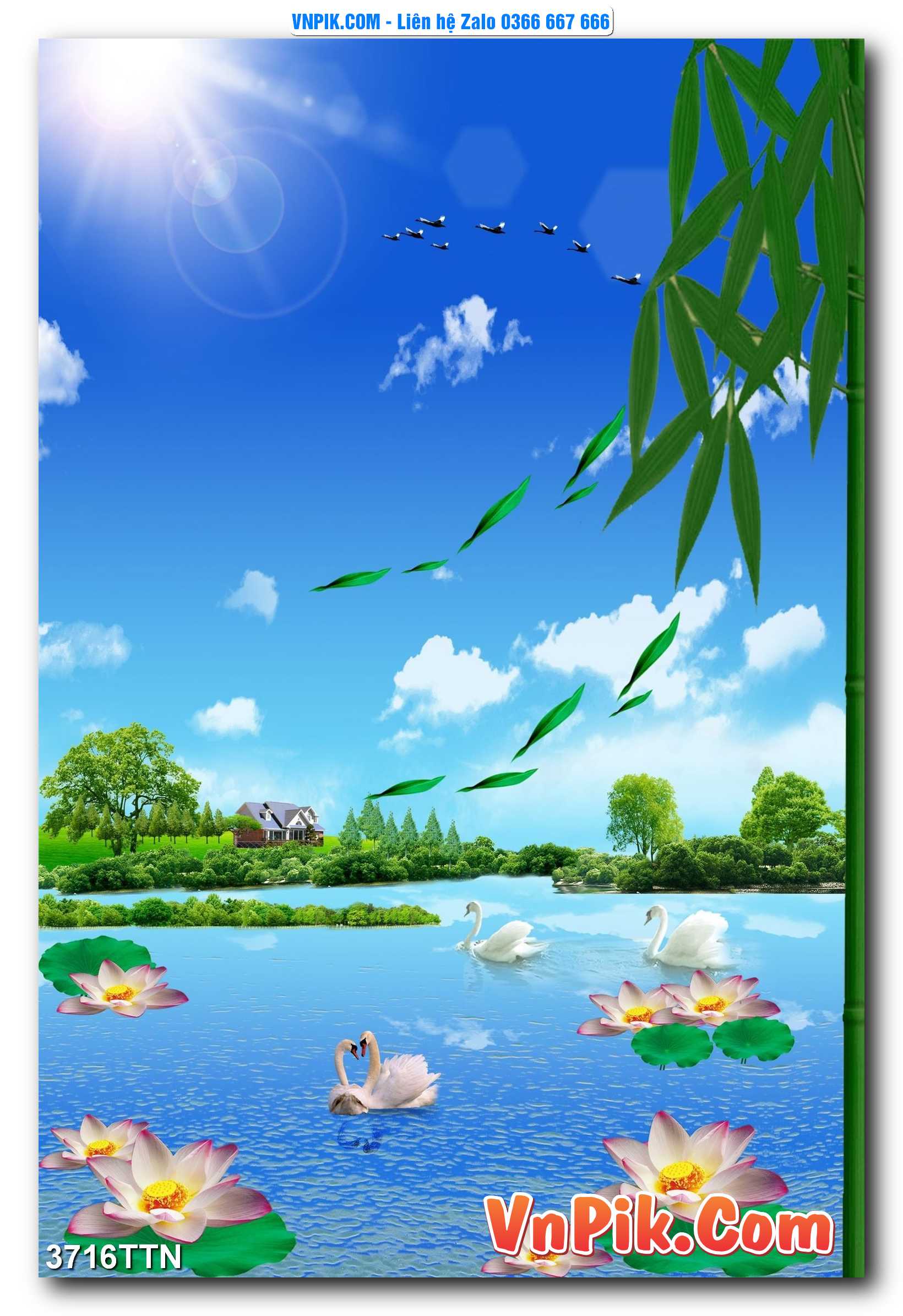Tranh thác nước – Tranh phong thủy – Tranh treo tường mã 3716TTN
