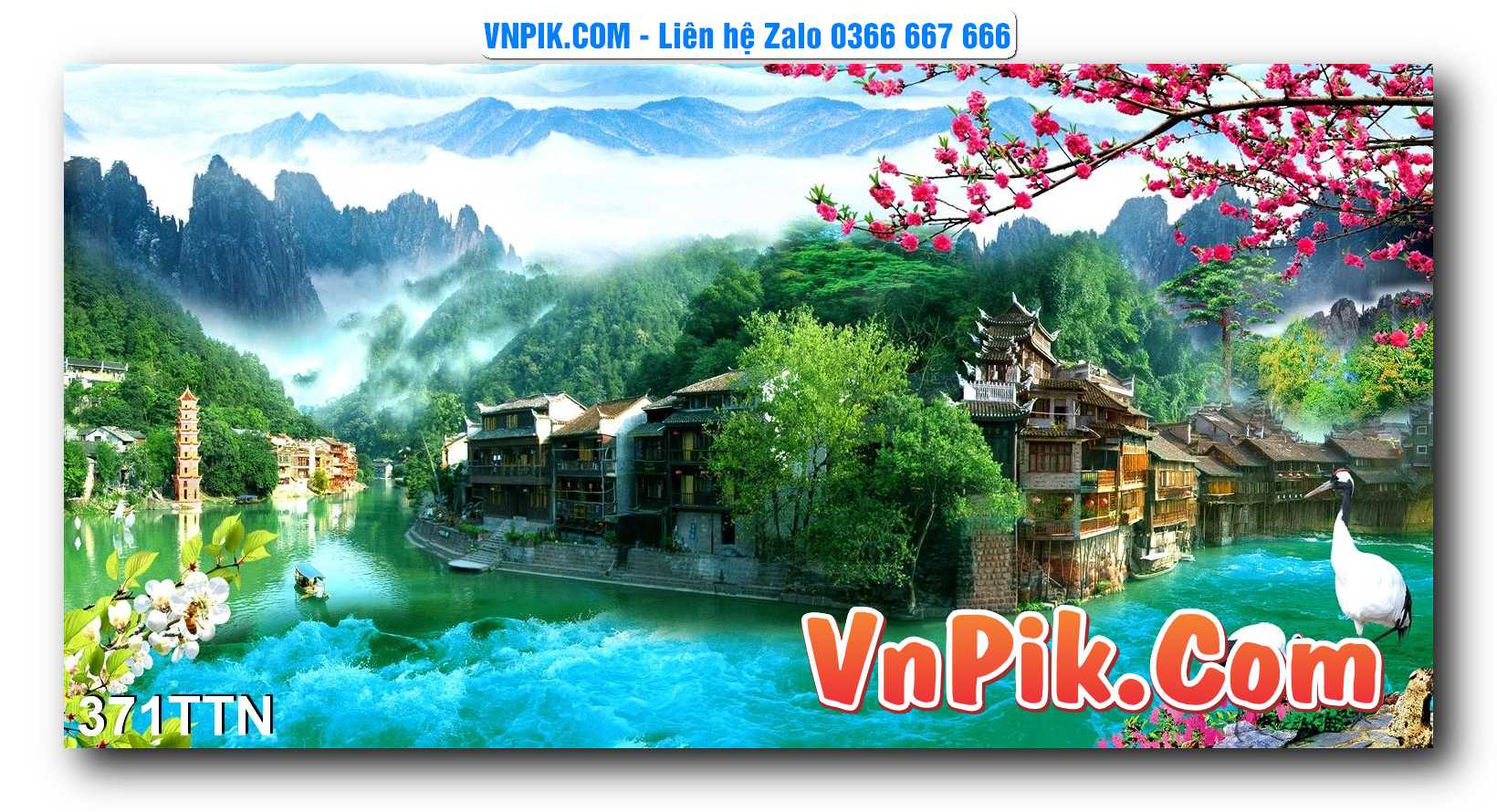 Tranh thác nước – Tranh phong thủy – Tranh treo tường mã 371TTN
