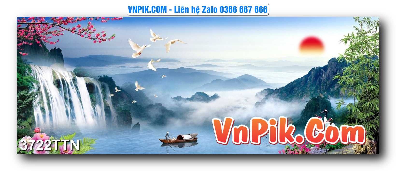Tranh thác nước – Tranh phong thủy – Tranh treo tường mã 3722TTN