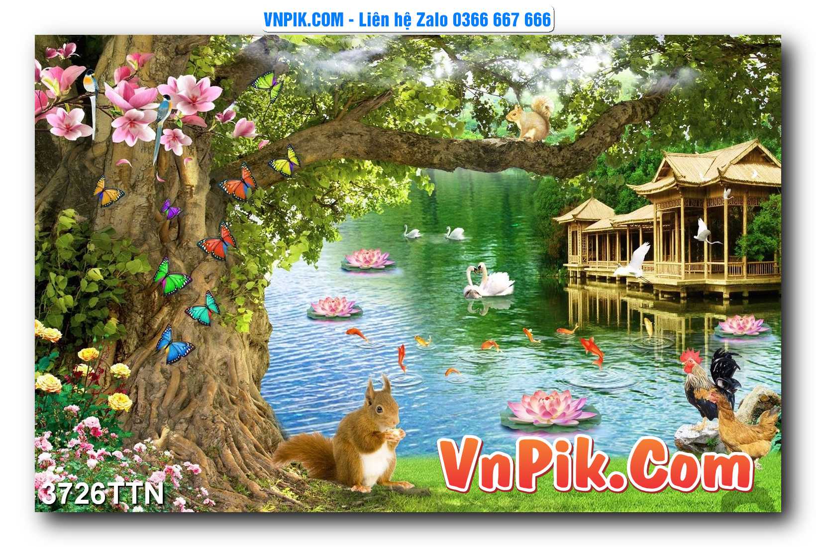 Tranh thác nước – Tranh phong thủy – Tranh treo tường mã 3726TTN