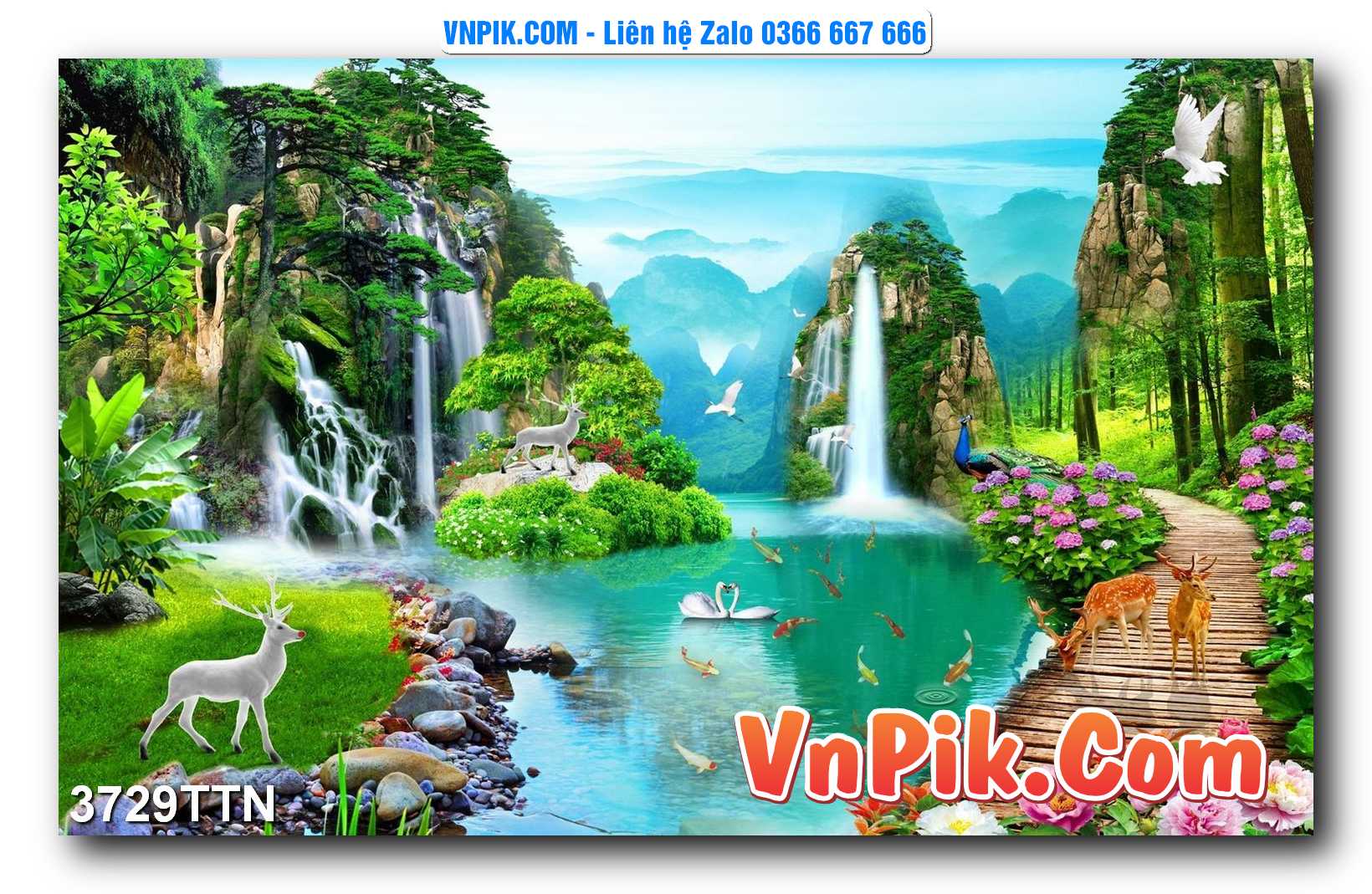 Tranh thác nước – Tranh phong thủy – Tranh treo tường mã 3729TTN