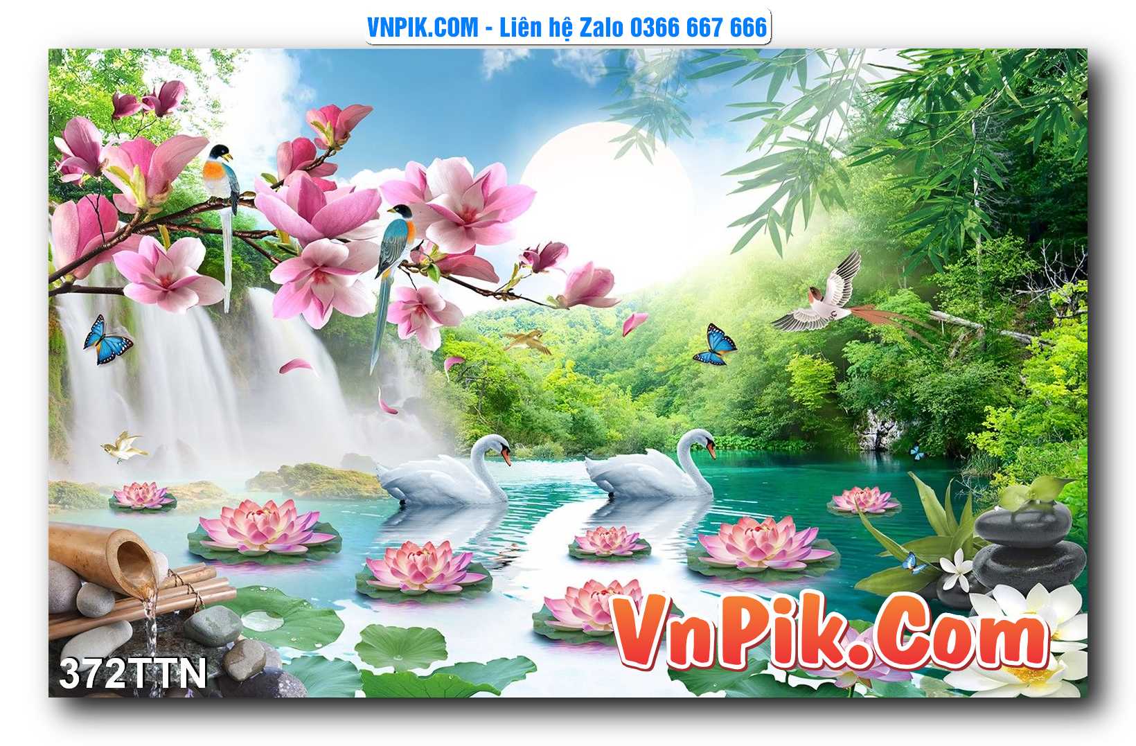 Tranh thác nước – Tranh phong thủy – Tranh treo tường mã 372TTN