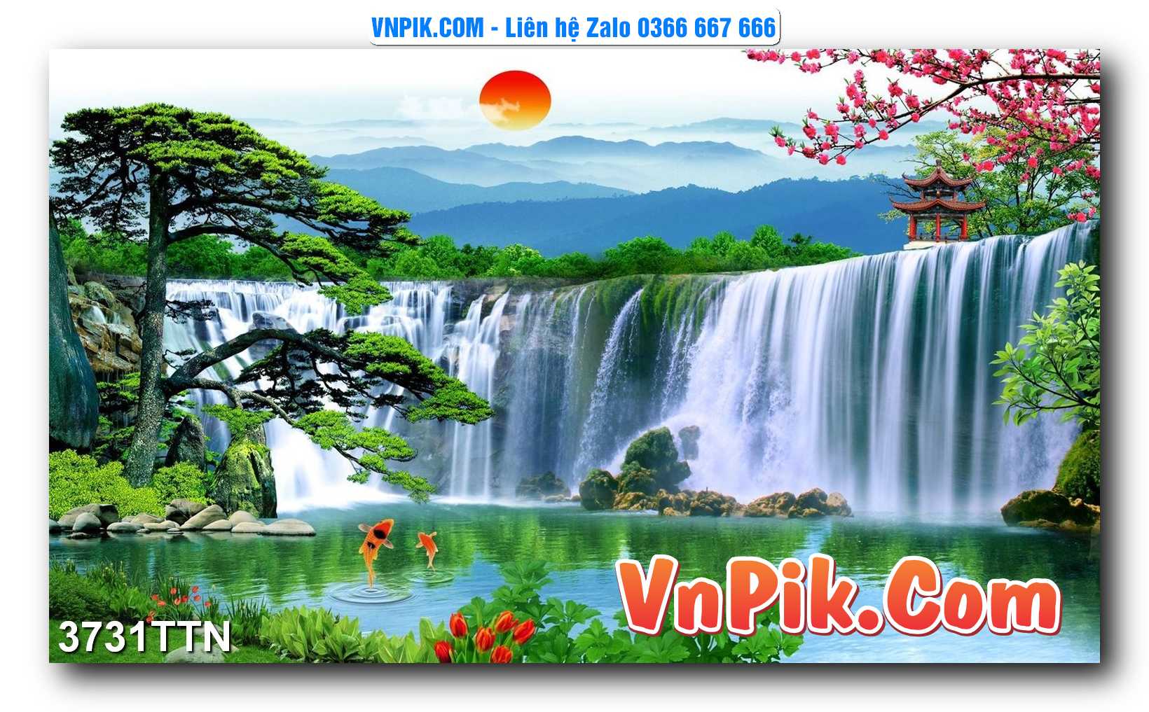 Tranh thác nước – Tranh phong thủy – Tranh treo tường mã 3731TTN