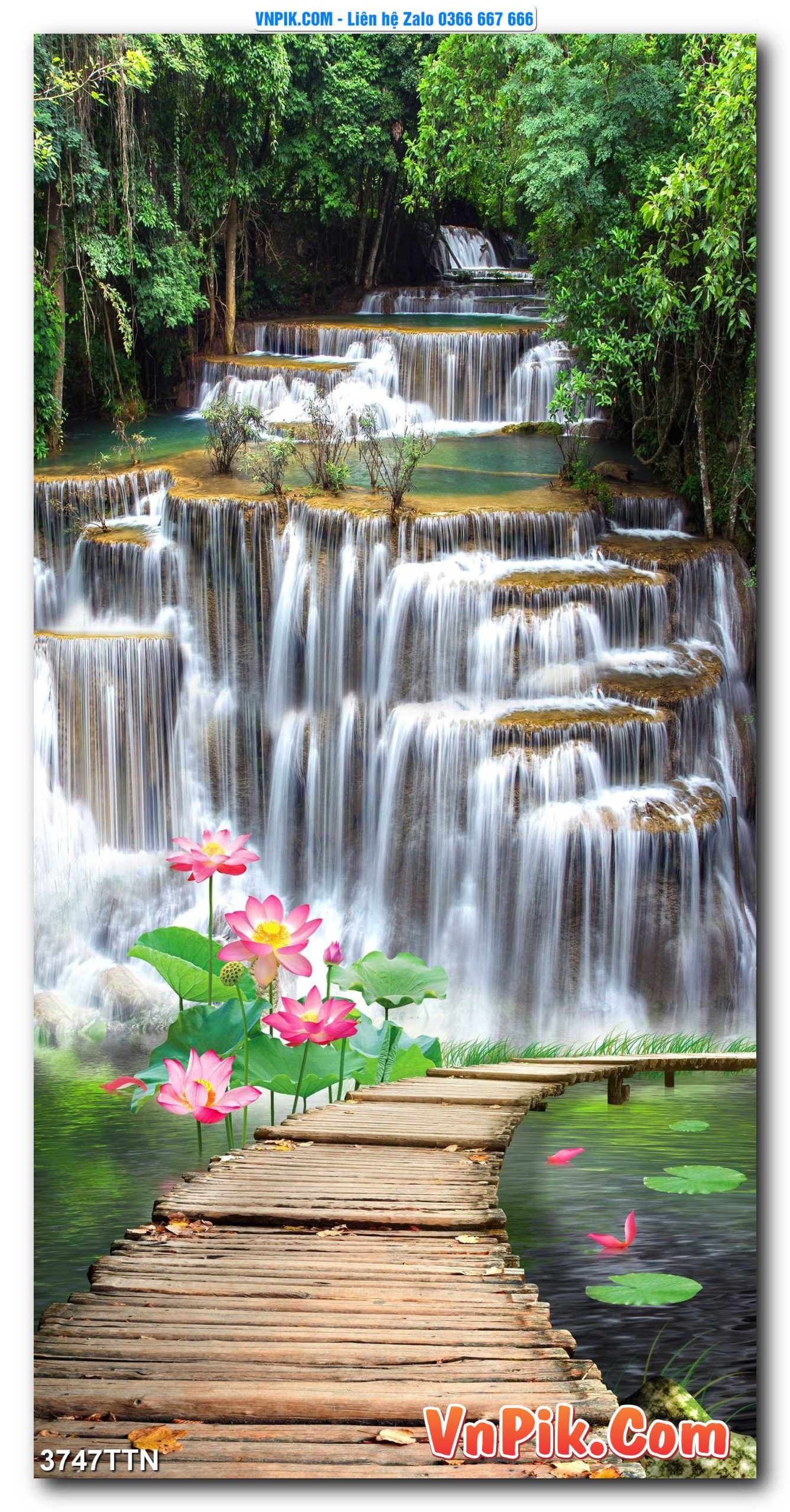 Tranh thác nước – Tranh phong thủy – Tranh treo tường mã 3747TTN