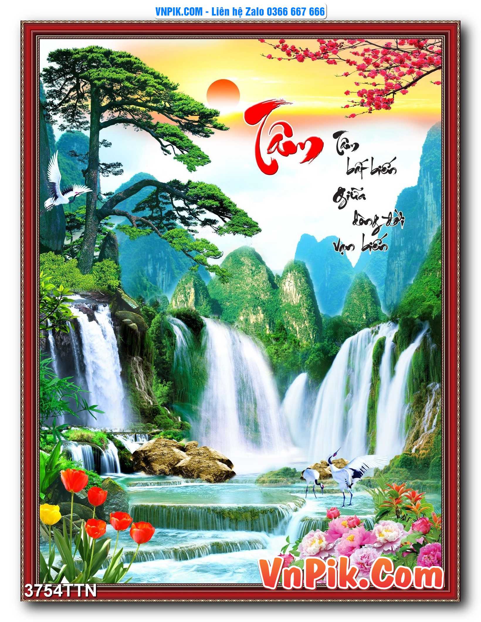 Tranh thác nước – Tranh phong thủy – Tranh treo tường mã 3754TTN