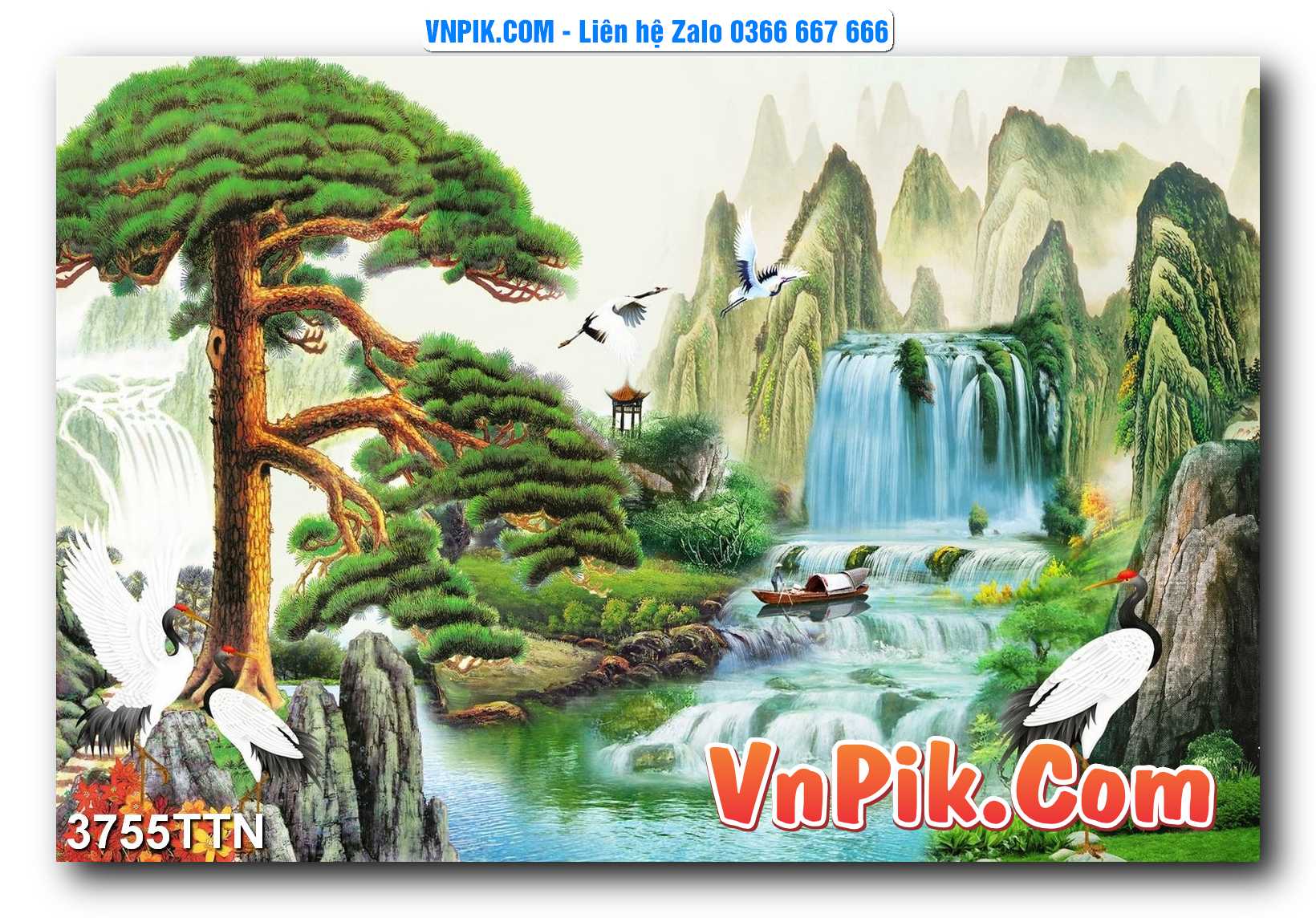 Tranh thác nước – Tranh phong thủy – Tranh treo tường mã 3755TTN