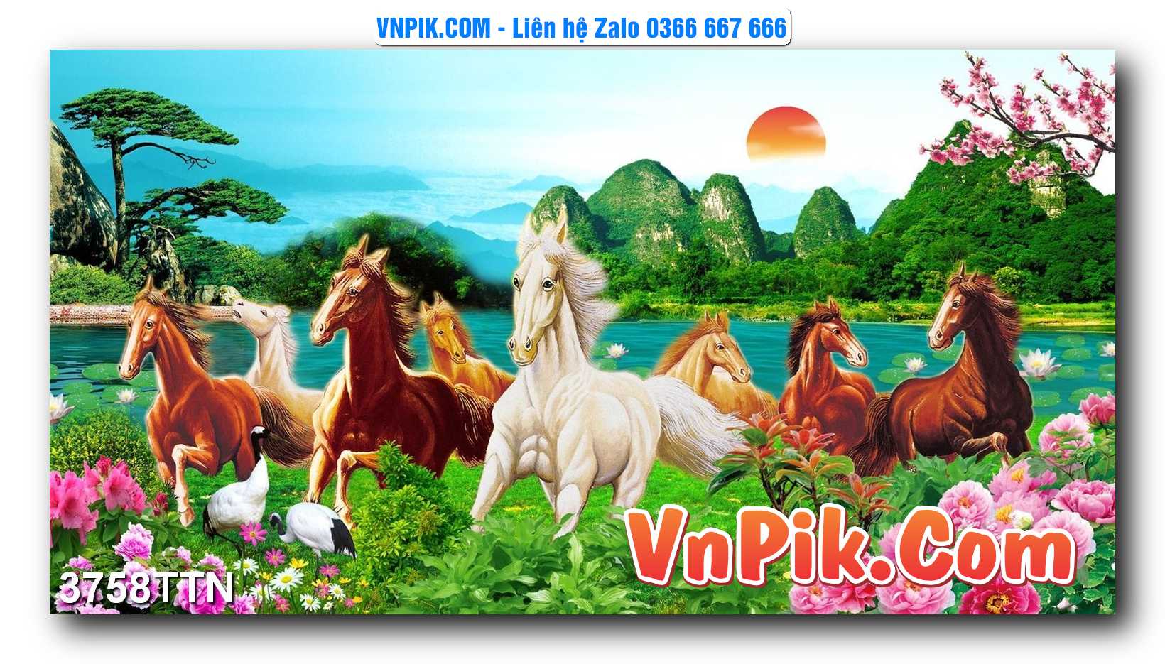 Tranh thác nước – Tranh phong thủy – Tranh treo tường mã 3758TTN