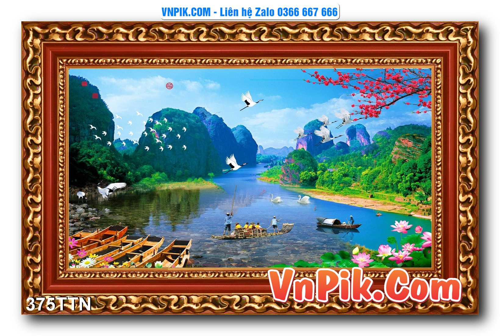 Tranh thác nước – Tranh phong thủy – Tranh treo tường mã 375TTN