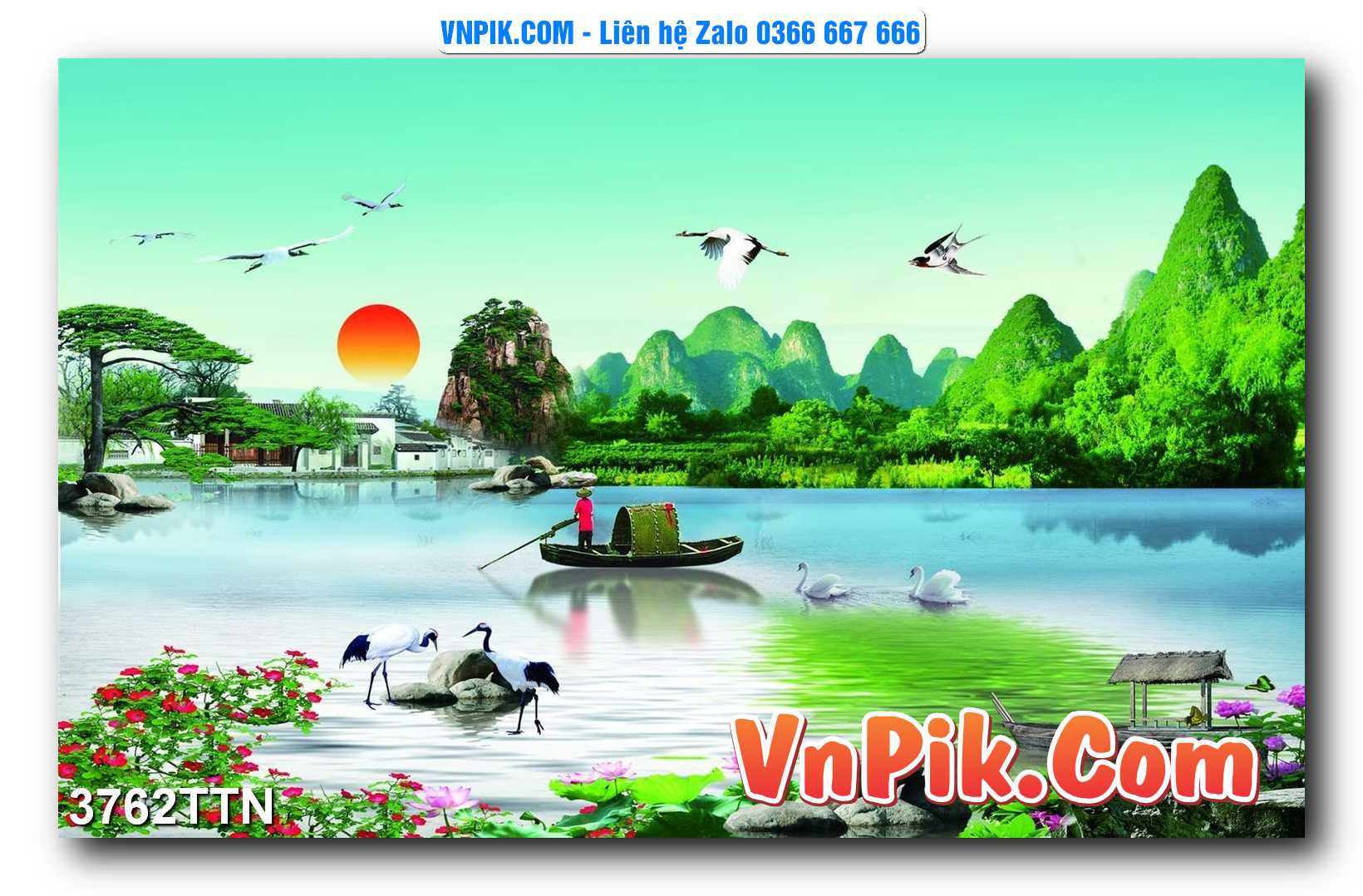 Tranh thác nước – Tranh phong thủy – Tranh treo tường mã 3762TTN