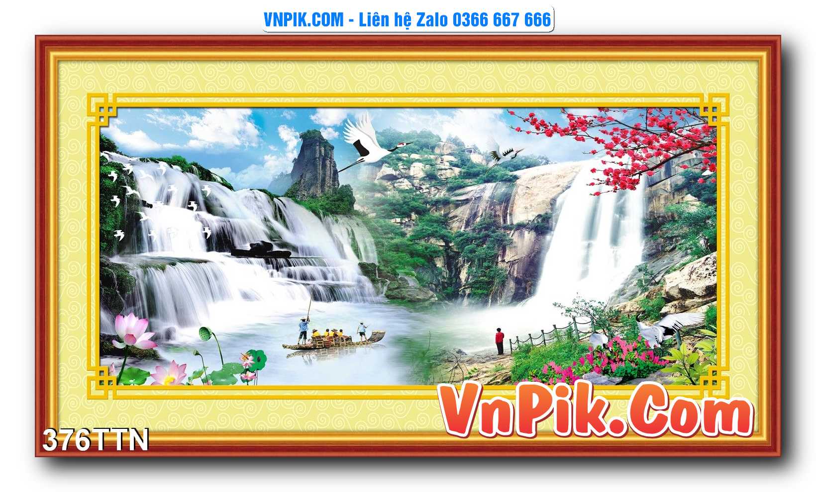 Tranh thác nước – Tranh phong thủy – Tranh treo tường mã 376TTN