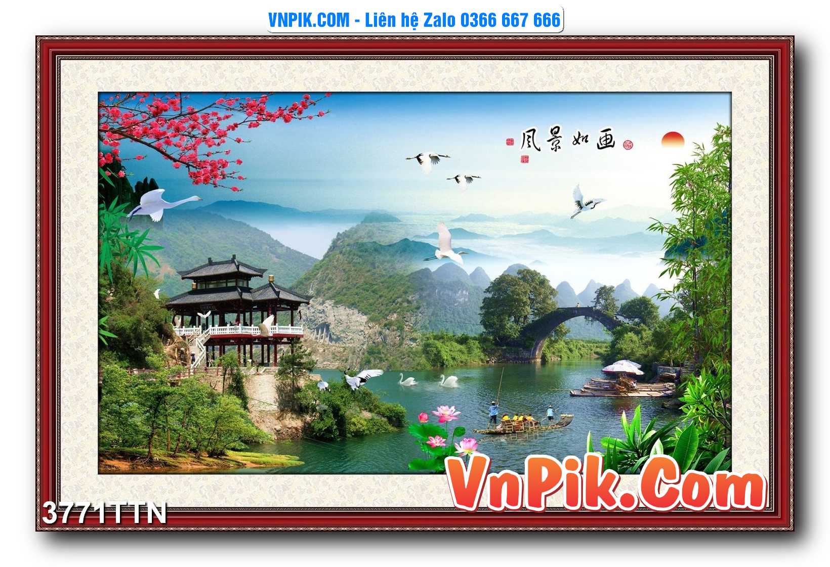 Tranh thác nước – Tranh phong thủy – Tranh treo tường mã 3771TTN
