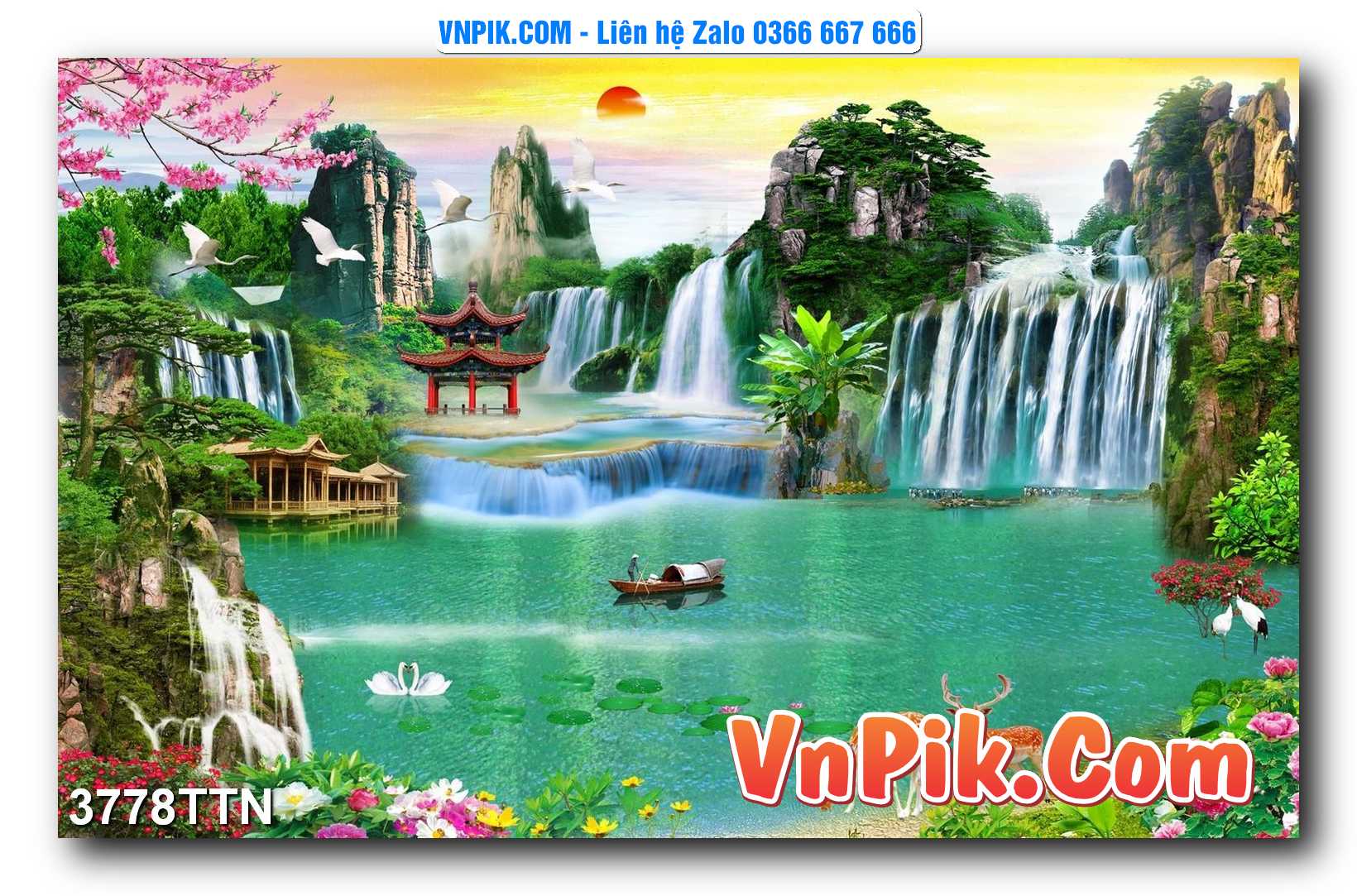 Tranh thác nước – Tranh phong thủy – Tranh treo tường mã 3778TTN