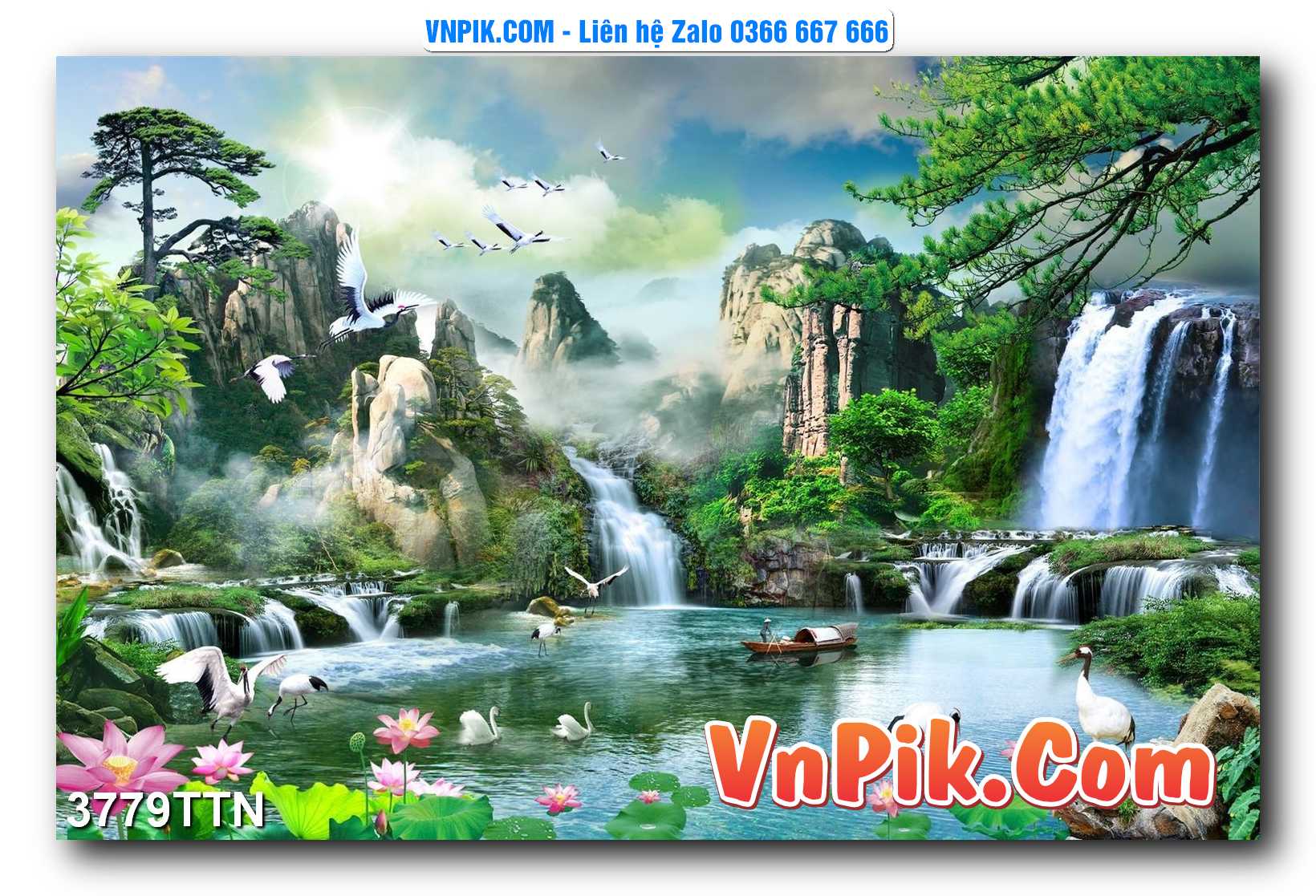 Tranh thác nước – Tranh phong thủy – Tranh treo tường mã 3779TTN