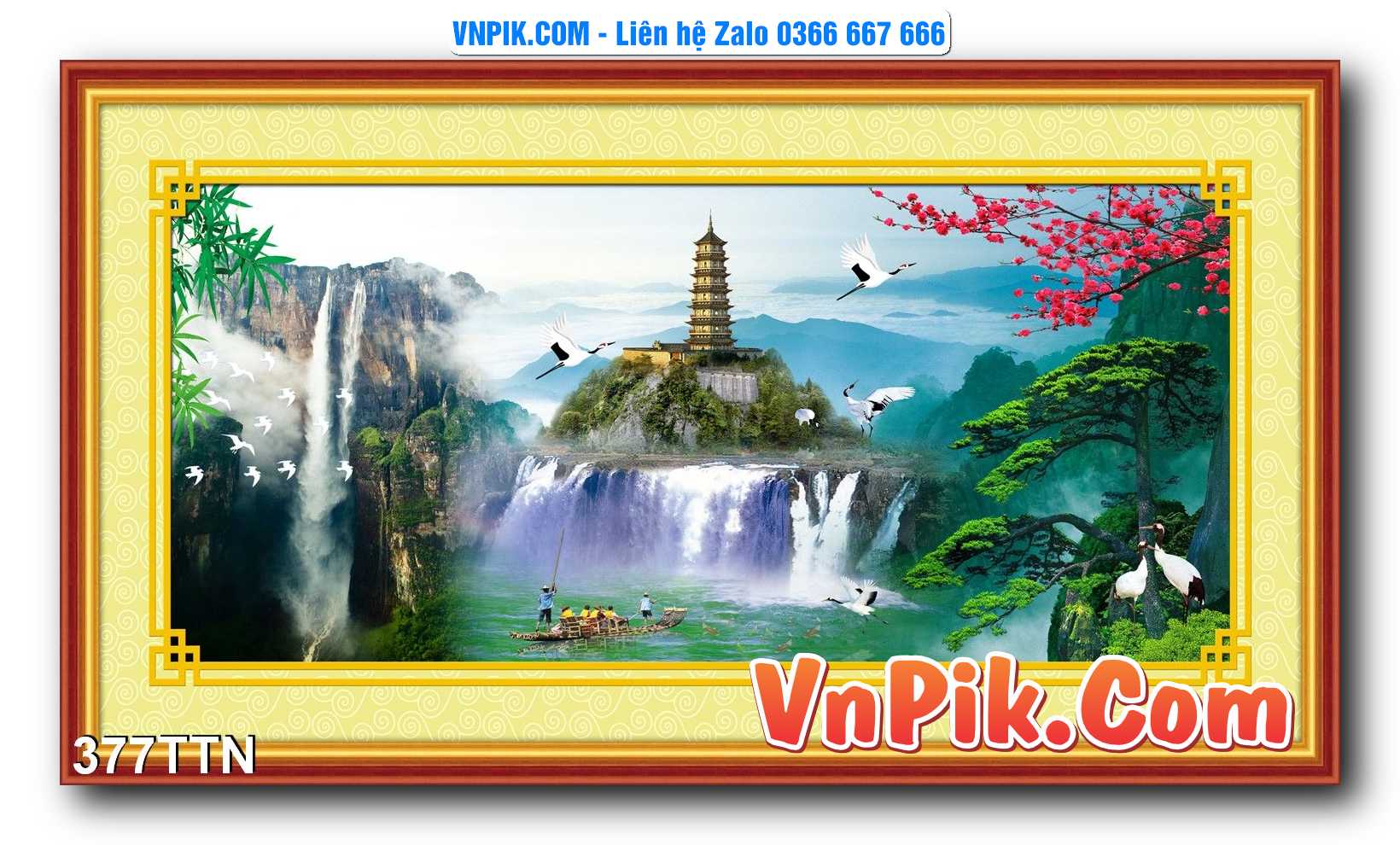 Tranh thác nước – Tranh phong thủy – Tranh treo tường mã 377TTN